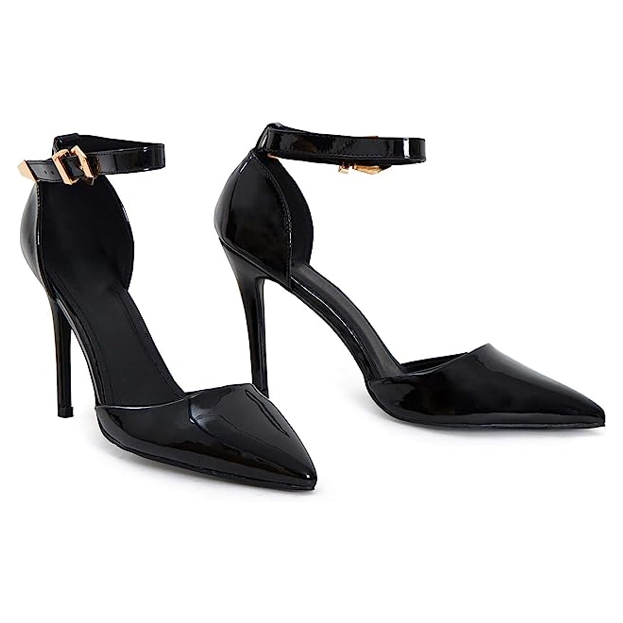 Womens Mens Unisex Ankle Strap Buckle Stiletto Heel Court Shoes Plus Size 9 10 11 12