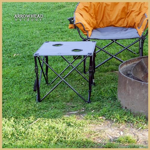 ARROWHEAD OUTDOOR Mesa de Camping Plegable 2-Pack 26” (66cm) con Marco de Acero y Lona 600D, Azul, Cuadrada miniatura 2