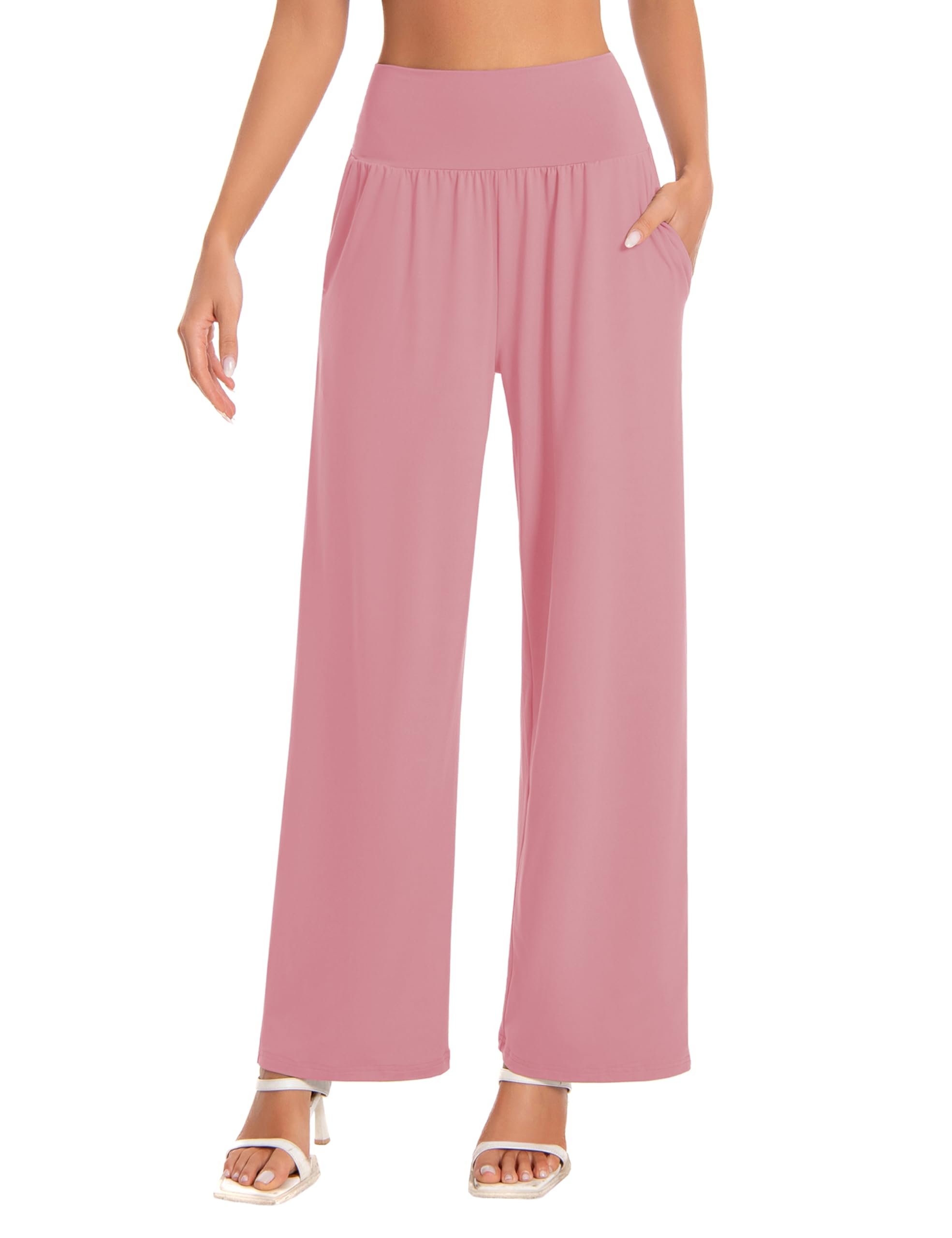 BUBBLELIME 20"/27"/29"/31"/33"/35" Women's High Waist Wide Leg Yoga Pants Loose Comfy Lounge CasualSweatpants with Pockets