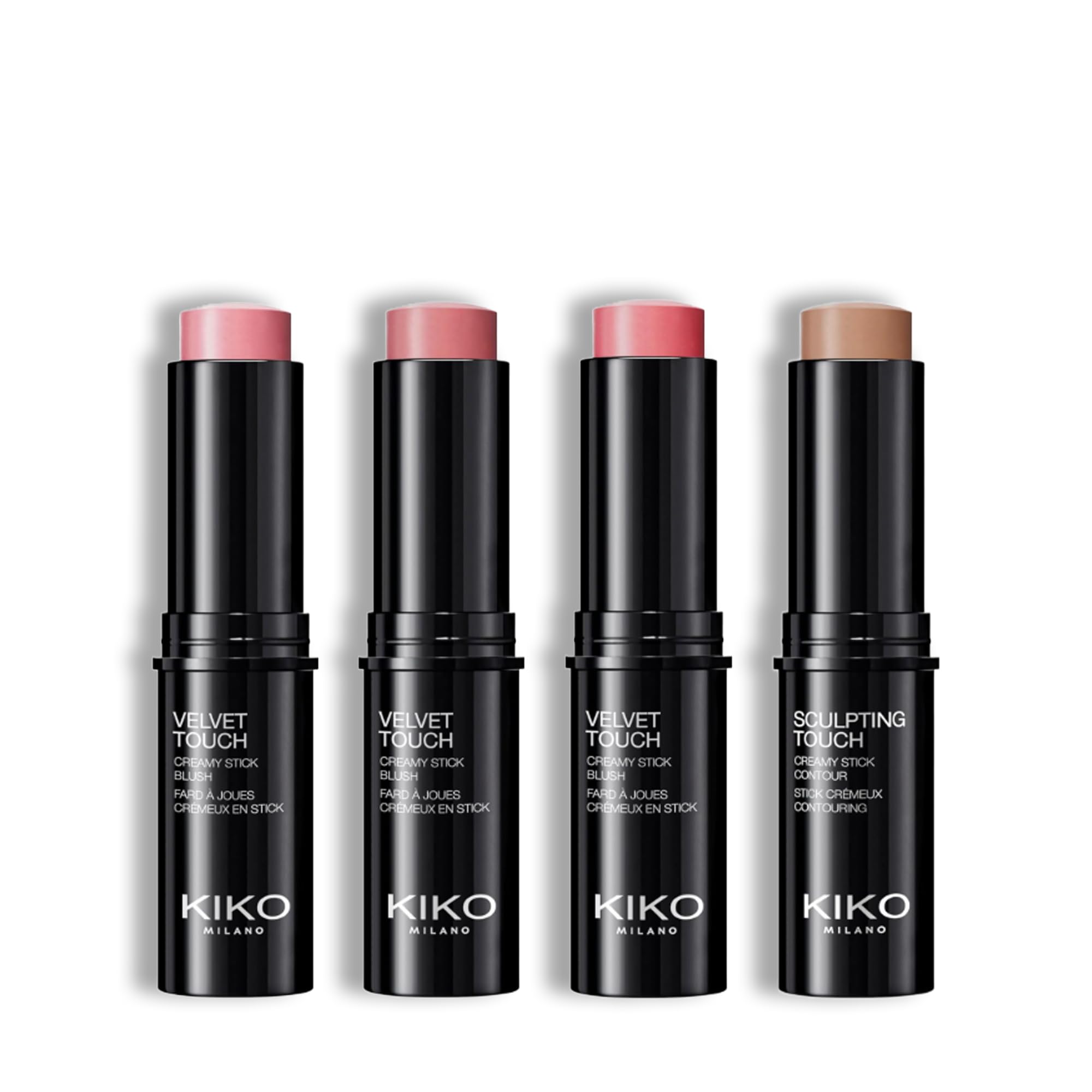 KIKO Milano Creamy Contour & Blushes Set | Sculpting Touch Creamy Stick Contour 203 & Velvet Touch Creamy Stick Blush 06, 07, 08 | Creamy Texture & Radiant Finish