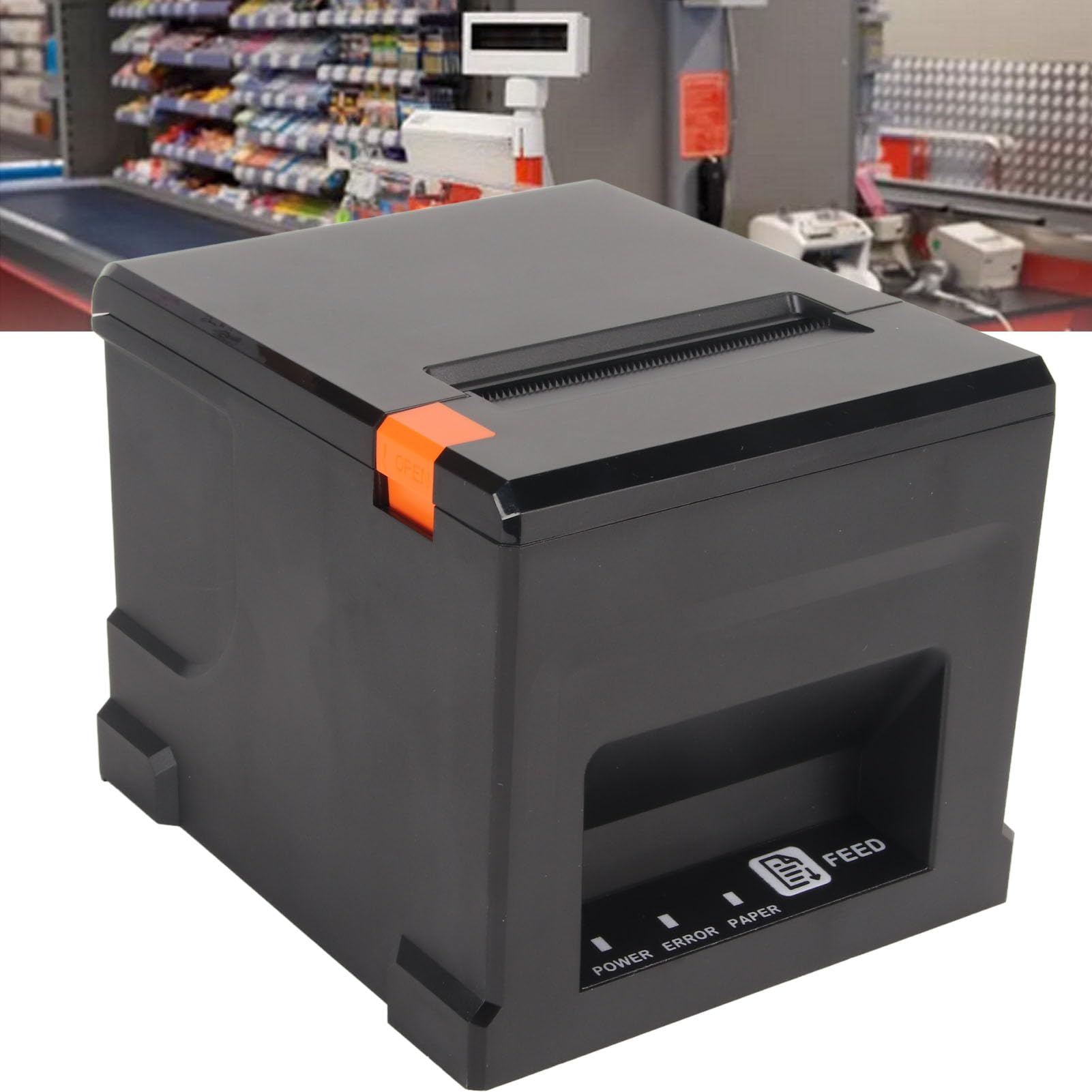 Impresora Térmica POS, Impresora Térmica Directa de Recibos de 80 Mm con Cortador Automático, Impresora USB para Cocina de Restaurante con Puerto LAN, para iOS, Linux