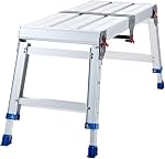 VEVOR Folding Work Platform, Adjustable Height 14.2-20 in, 500 lbs Capacity Aluminum Step Stool, Heavy Duty Non-Slip Platform Ladder, Portable Work Bench for Painting, Cleaning, Home & Professional