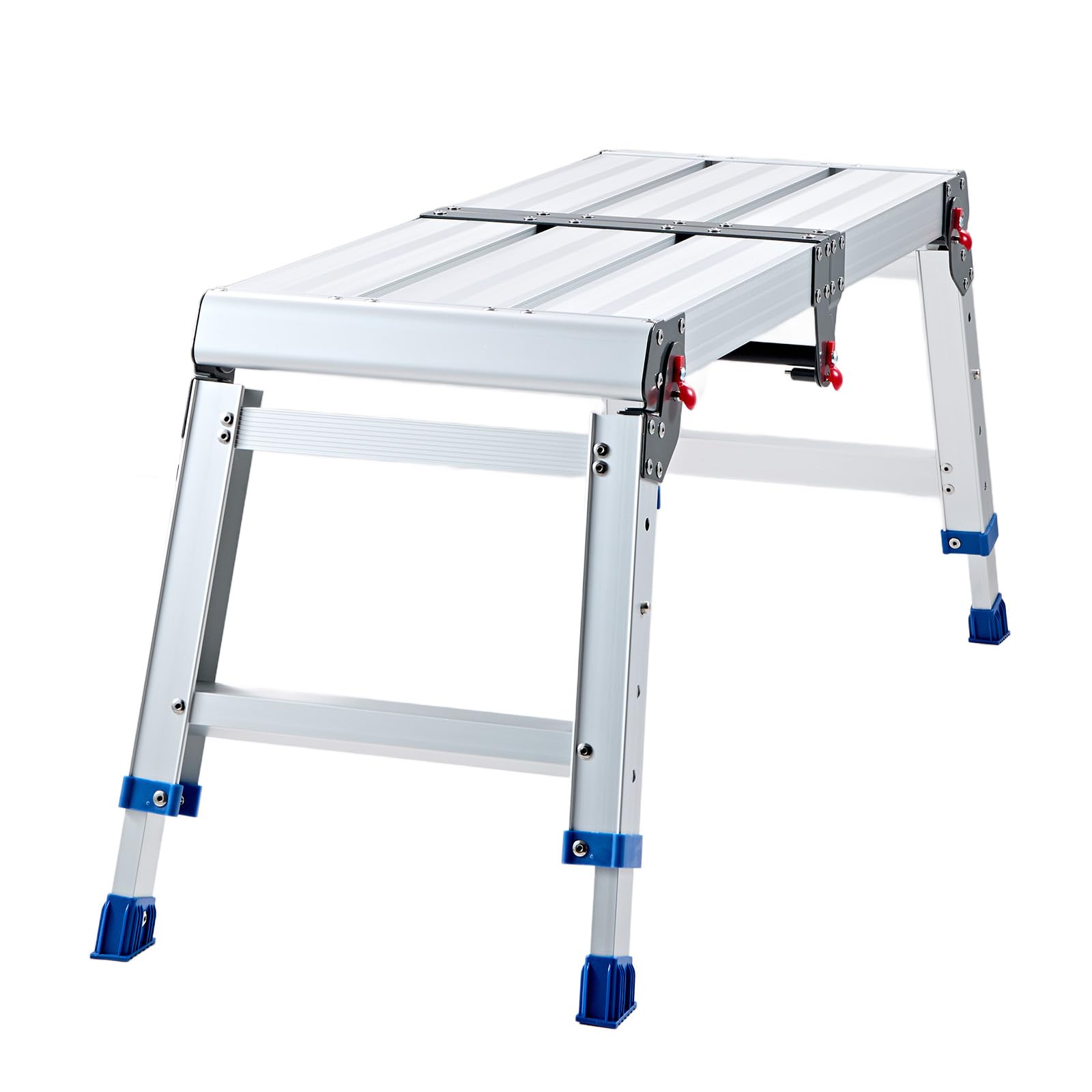 VEVOR Plataforma Plegable de Trabajo Capacidad de 226,8 kg, Altura Ajustable de 360 ​​a 508 mm, Escalera-Taburete de Aluminio Plegable, Portátil, Antideslizante para Pintura, Mantenimiento y Hogar