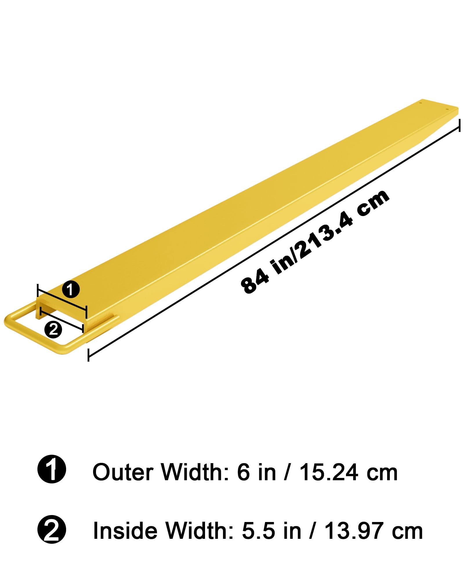 Forklift Extensions, 84 Inch Pallet Fork Extensions 5.5 Inch Width, 1 Pair Heavy Duty Fork Extension,4600lbs Load Capacity for Forklift Lift Truck Forklift Loaders