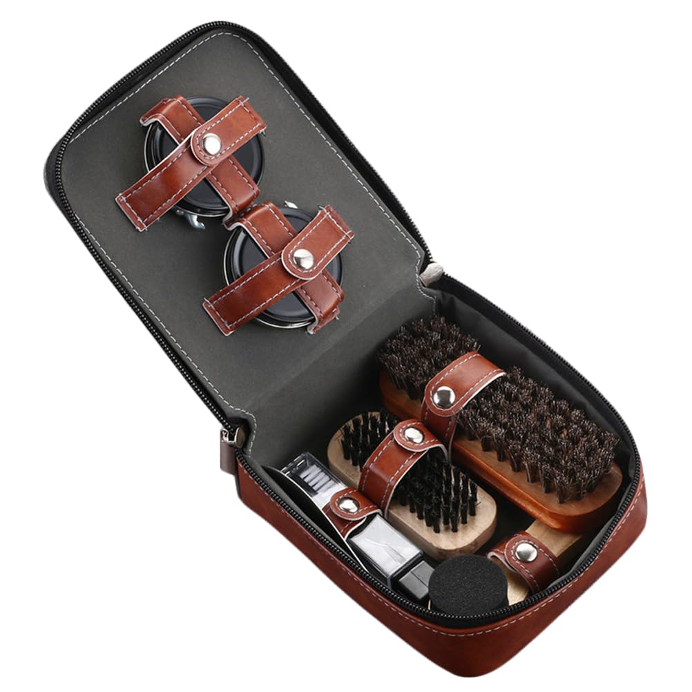 GALPADA 9 Piezas Betún para Zapatos Cepillo Portátil De Herramienta para Lustrar Zapatos Incluye Cepillo para Hombre y Mujer