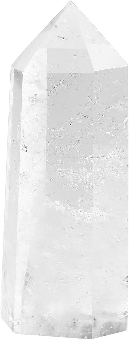 JOVIVI 55-65mm Natural Clear Quartz Crystal Point Healing Stone Wand Pointed & Faceted Prism Bar for Reiki Chakra Meditation Therapy,with Gift Box