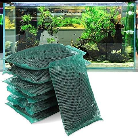 Aquarium Purification Activated Carbon Aquarium Filter Charcoal Media Aquarium Fish Purification Accessories with Fine Mesh Bag(7 Net Bags) Cover