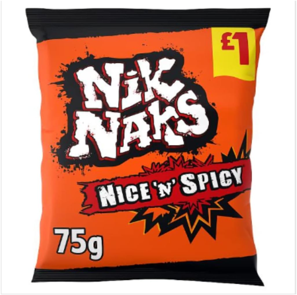 Nik Naks Nice 'N' Spicy Crisps 75g, x Case of 20