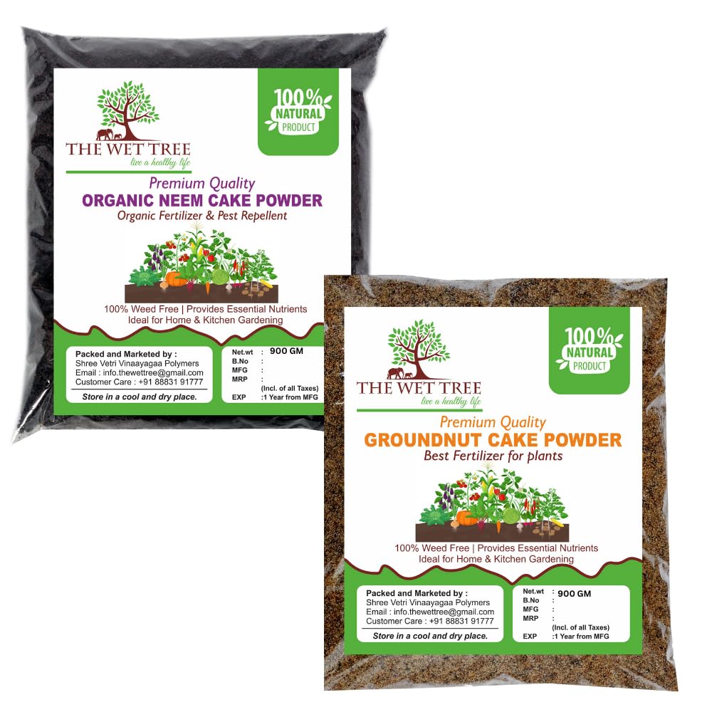 THE WET TREE Neem Cake Powder 900GM & Groundnut Cake Powder 900GM Combo | Organic Fertilizer for Plants | Growth Promoter-image-15