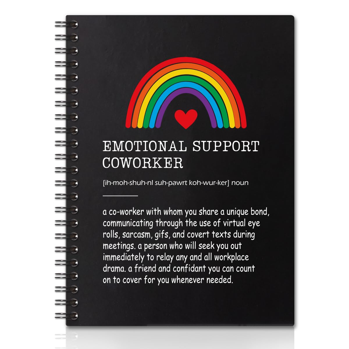 Emotional Support Coworkers Hardcover 160 Seiten Blanko-Spiralnotizbücher, emotionale Unterstützung Kollegen Notizbuch, Abschiedsgeschenk für Kollegen, Dankeschön-Geschenk für Kollegen