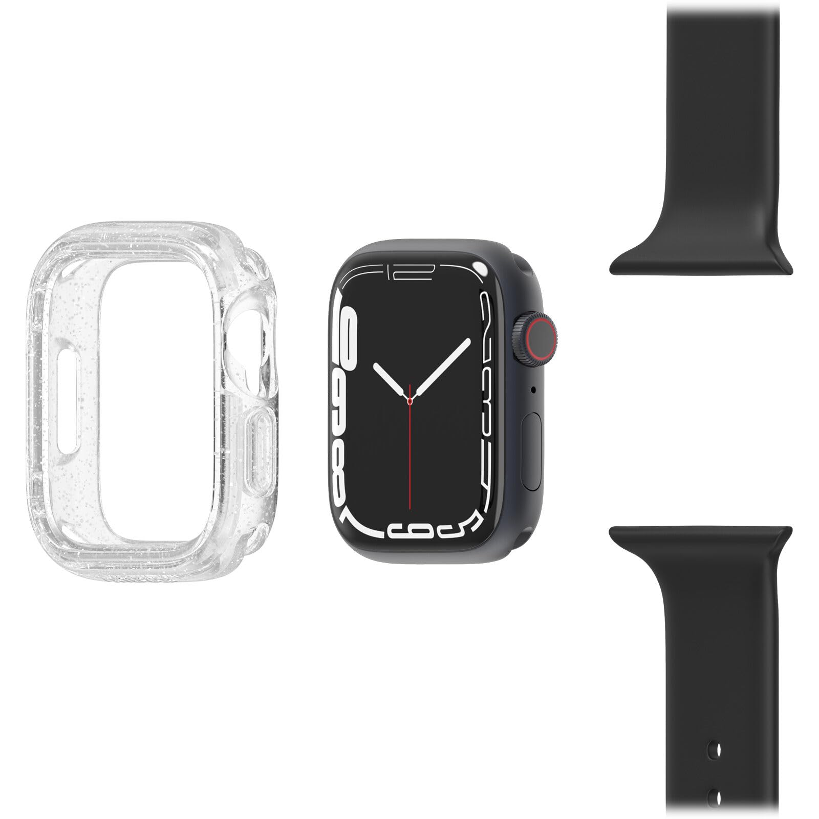 Watch Bumper OtterBox do Apple Watch Series 9/8/7-45mm, odporne na wstrząsy, odporne na upadki, smukłe etui ochronne na zegarek Apple Watch, chroni wyświetlacz i krawędzie, Stardust - Przezroczyste