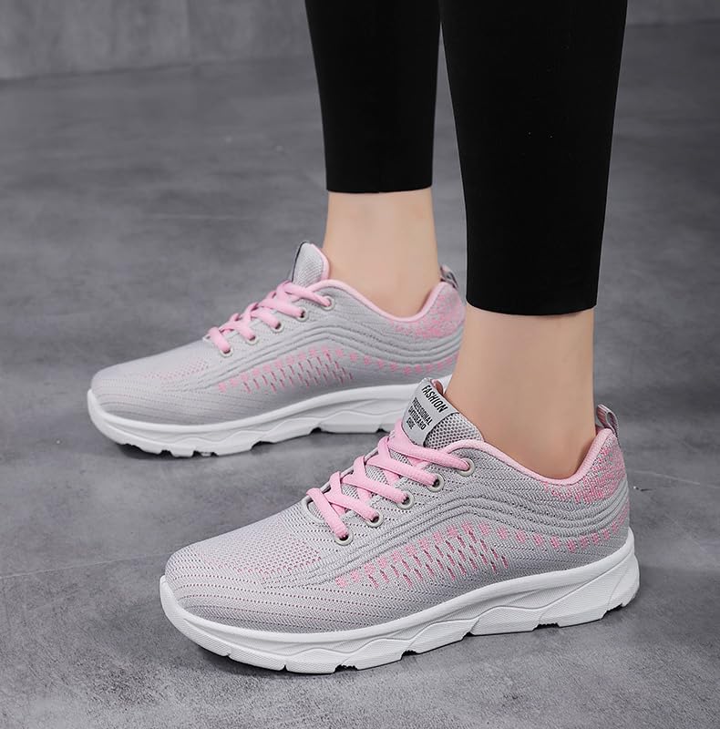 Tenis deportivos para correr para mujer, ligeros, transpirables, de malla, cómodos, amortiguadores, para gimnasio, fitness, correr a la moda — view 3