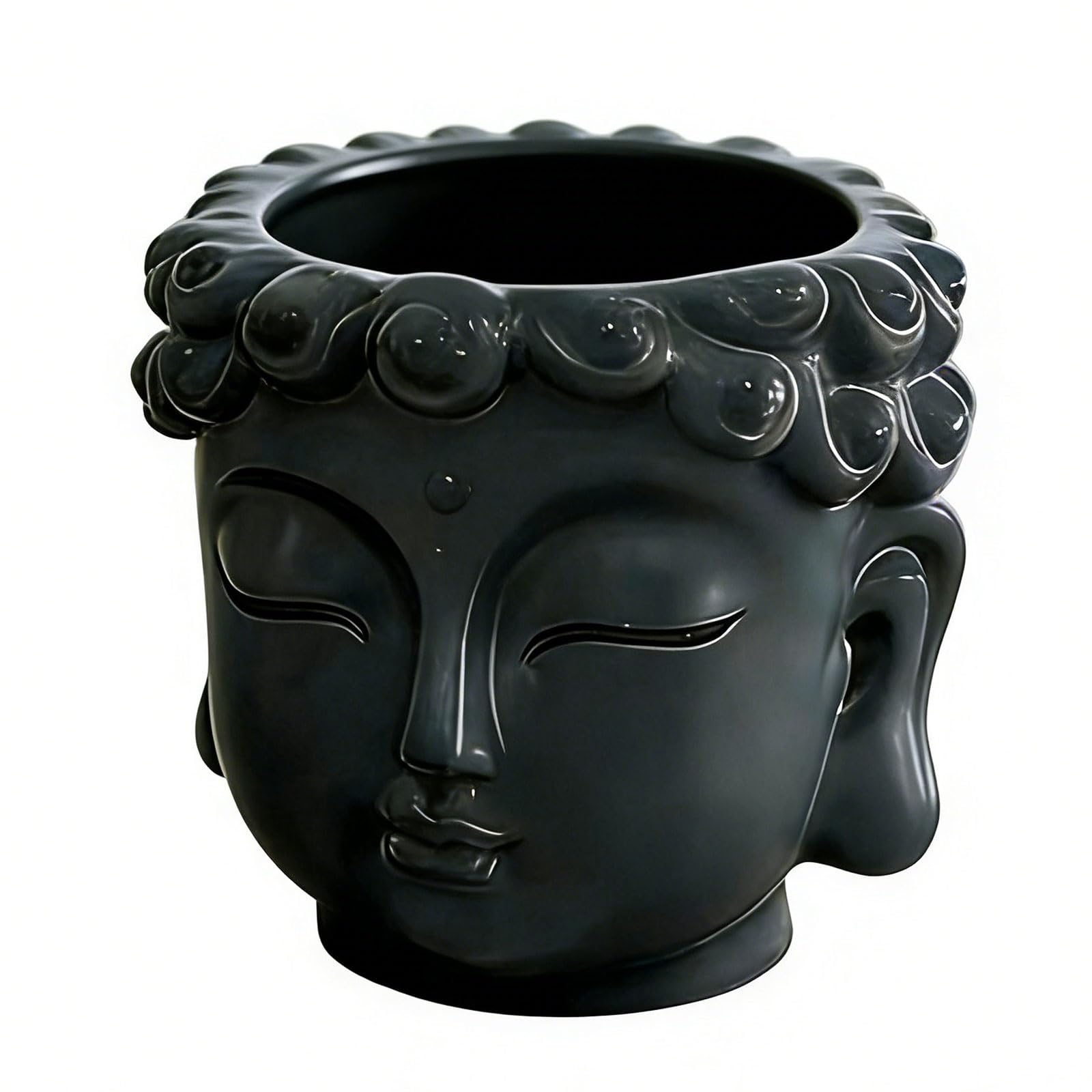 ZBIianxer Resin Buddhas Shape Flower Pots Handcrafted Resin Head Planter for Succulents and Desk Decoration Statue Flowerpot Plant Container