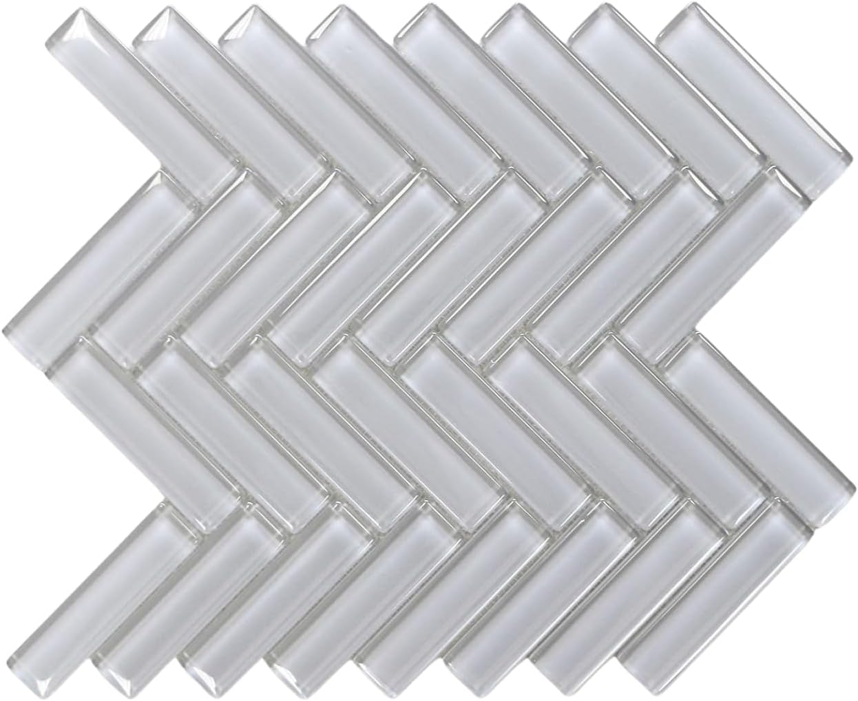 Tenedos 1x4 Herringbone Red Glass Wall Mosaic Tile – Box of 5 Sheets for Kitchen Backsplash, Bathroom, Pool Surround, and Decorative Accent Applications