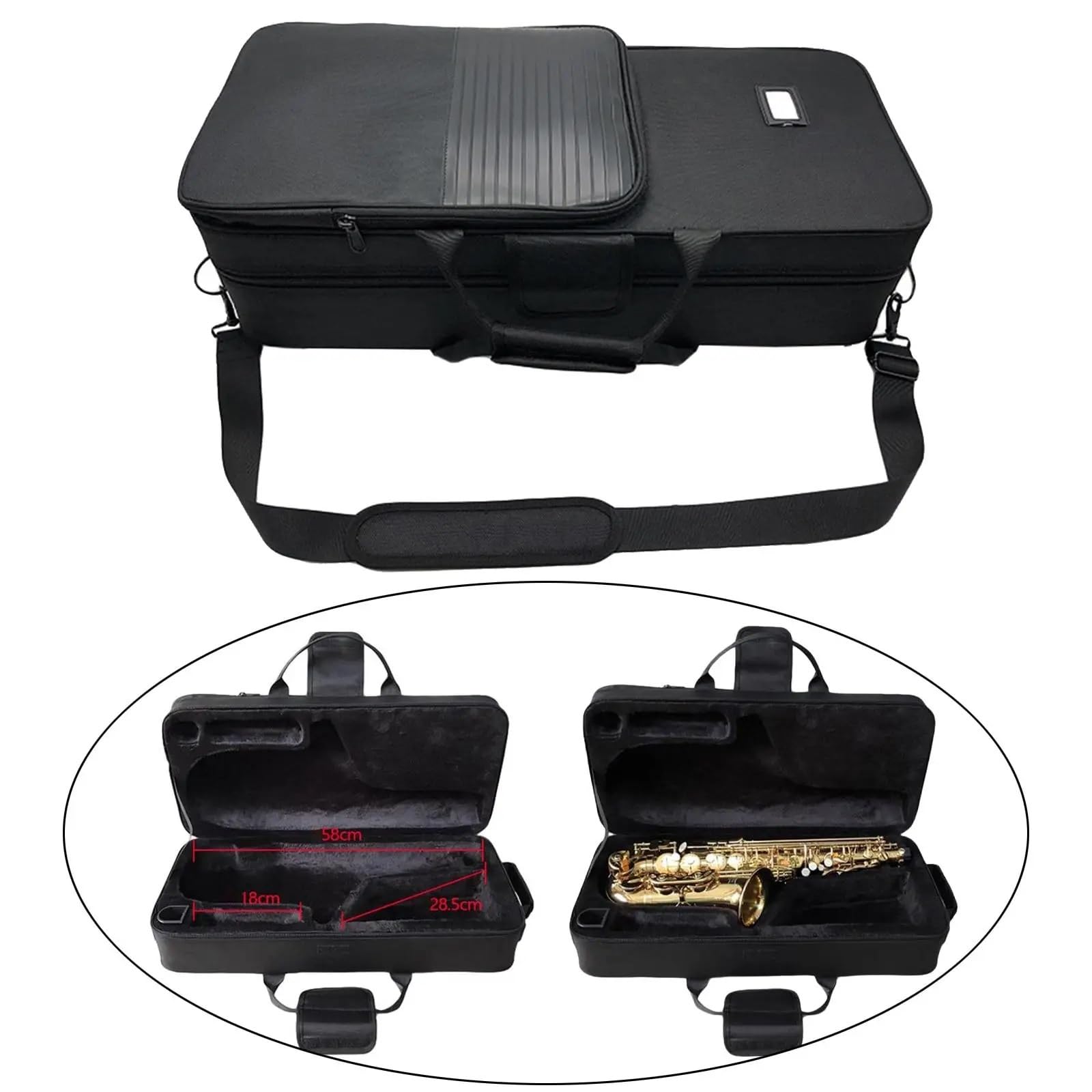 Estuche para saxofón Estuche for saxofón alto con bolsillo externo acolchado y bolsa de transporte especial for acompañamiento