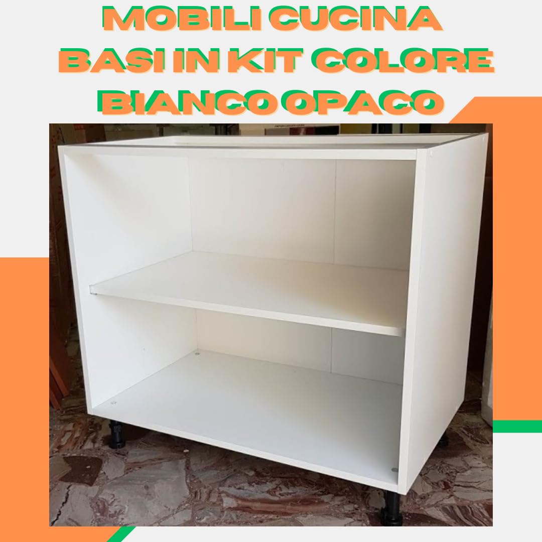 Generico Mobili base cucina colore bianco opaco varie misure (H 72 cm X L 15 cm X P 55,5 cm)