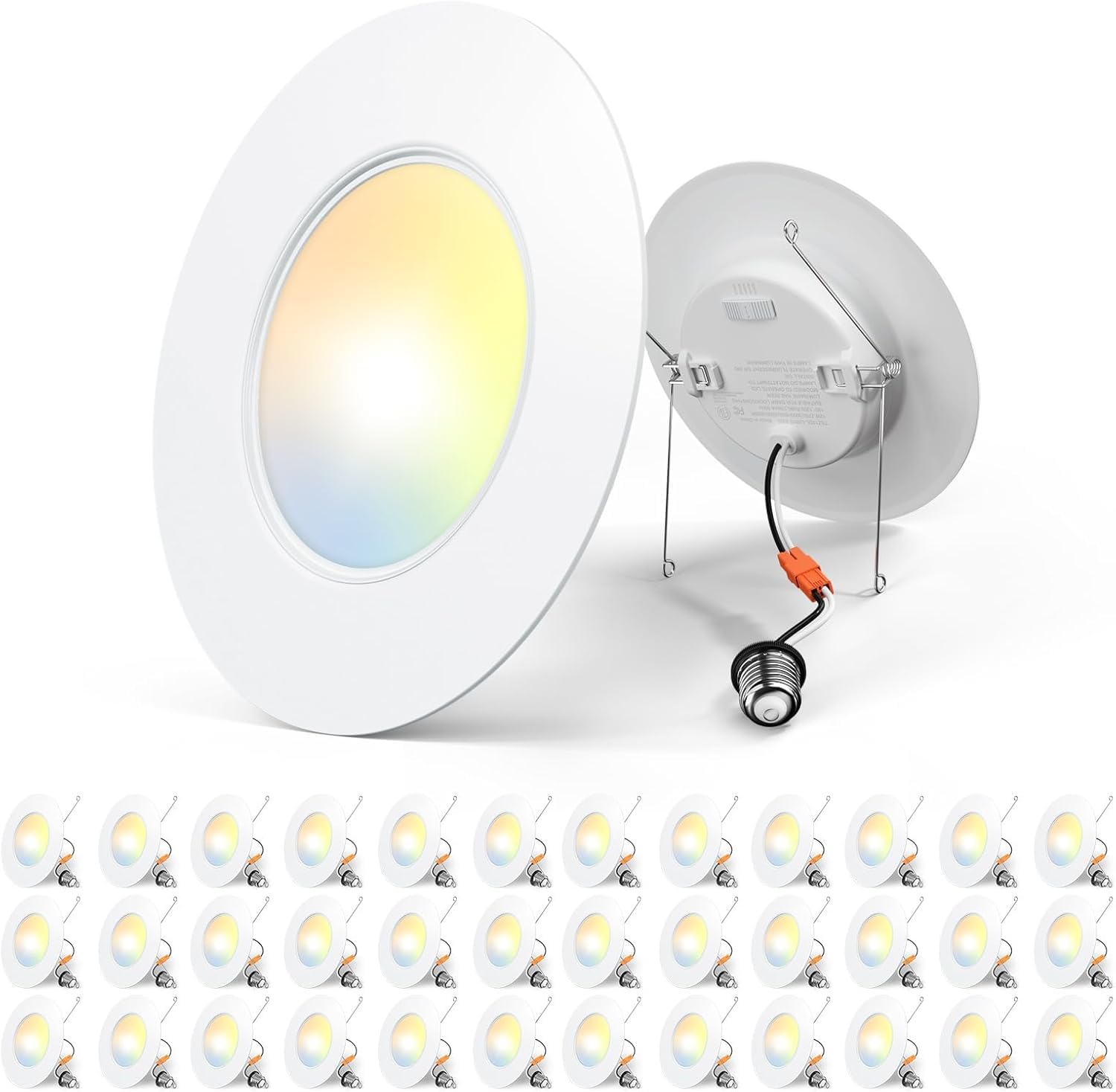 Amico 36 Pack 5/6 inch 5CCT LED Recessed Lighting, Dimmable, 11W=100W, 1100LM, 2700K/3000K/4000K/5000K/6000K Selectable, Retrofit Can Lights with