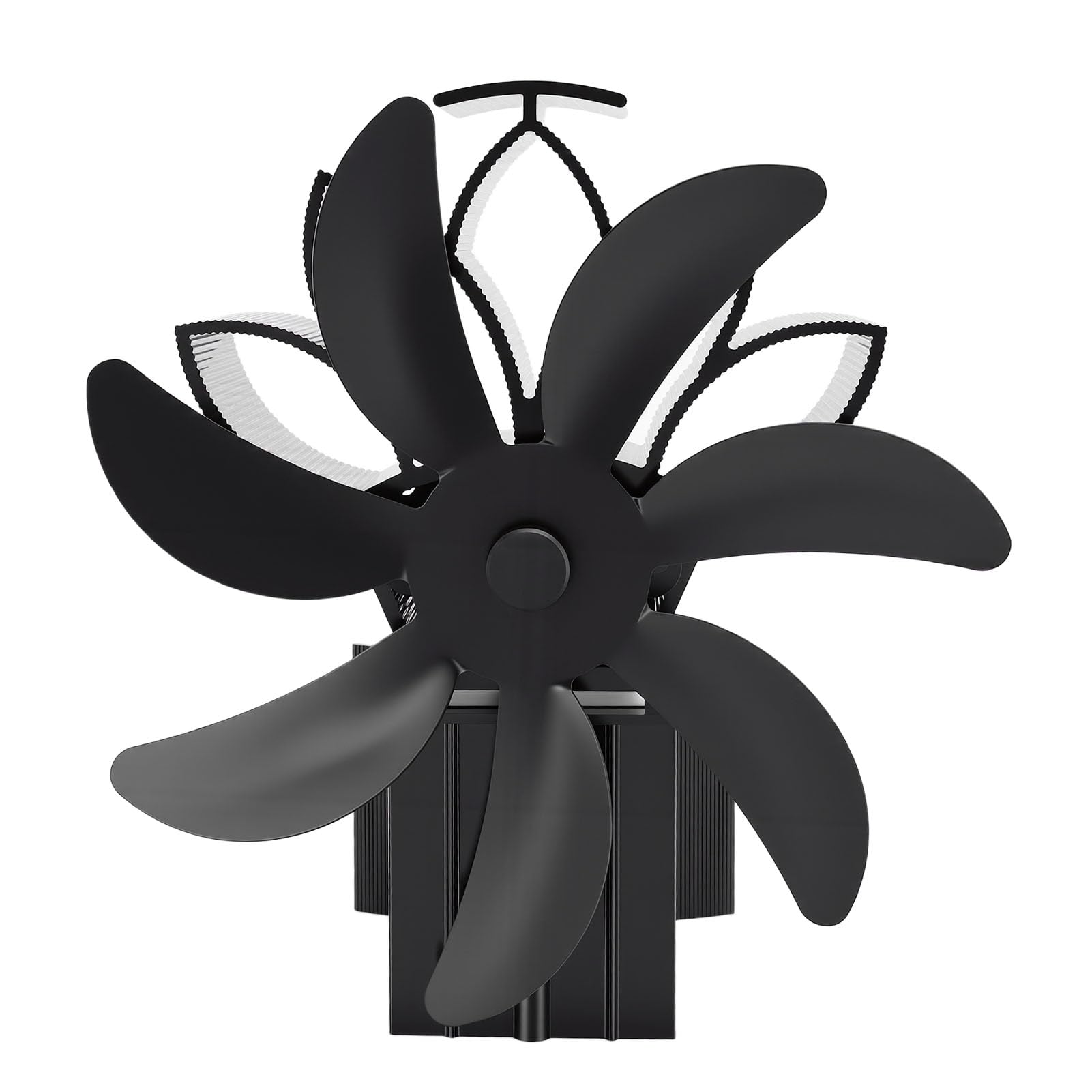 Fdit Ventilatore per Stufa a Legna con 7 Pale Ventilatore Termico Attivato Dal Calore Ad Alta Efficienza Energetica per Caminetto con Bruciatore a Pellet per Uso Interno