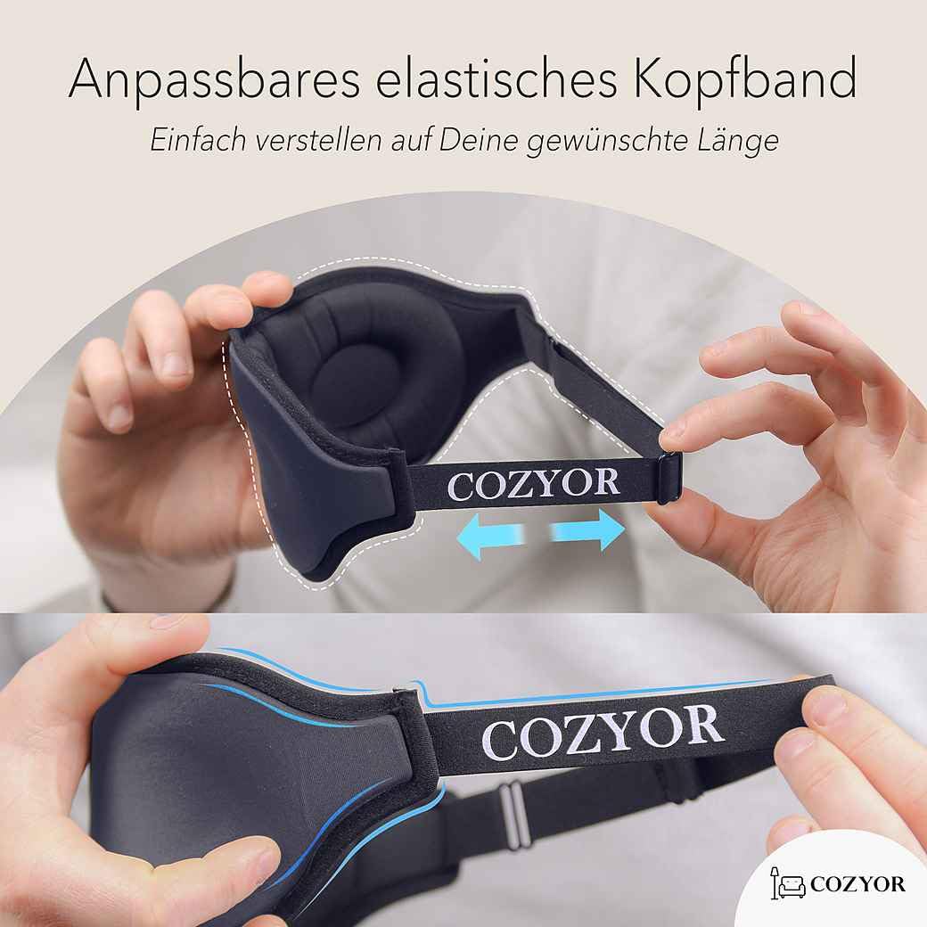 Cozyor Kit de Voyage 4 pièces : Coussin de Nuque + Masque de Sommeil + Oreiller de Voyage & Couverture de Voyage 2 en 1 + Bouchons d'oreille, avec Clip de Sac à Dos et Fixation pour Valise