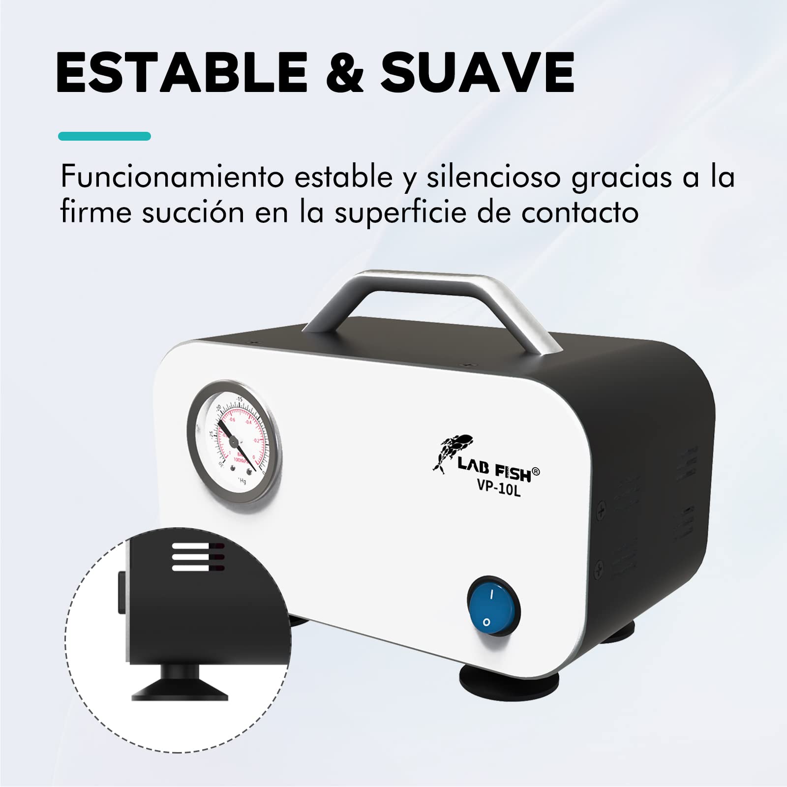 LAB FISH VP-10L Bomba de Vacío Portátil sin Aceite, 10L/min 0,075Mpa Laboratorio