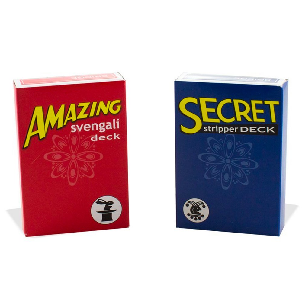 Magic Makers Amazing Svengali and Secret Stripper Deck Kit, Hundreds of Possible Tricks from Beginner to Expert in This Set (Red Svengali and Blue