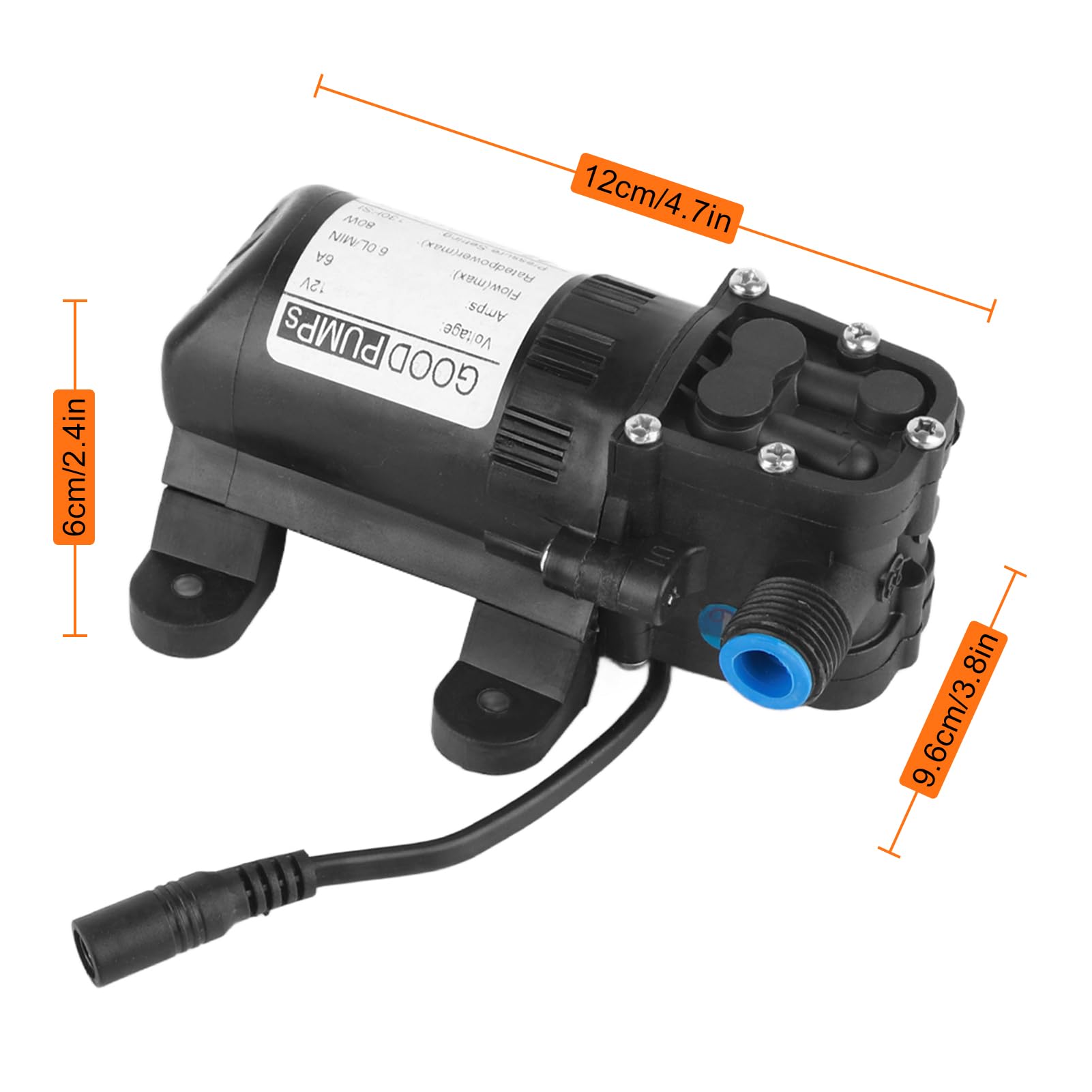 Kit de Lavadora de Coche Portátil, Bomba de Agua Eléctrica de Alta Presión, 12V, Autocebante para Limpieza de Automóviles