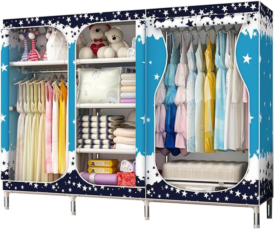 Cloth Wardrobe Clothes Closet, Portable Closet Wardrobe Storage Closet Standing Closet Fabric Cabinet Portable Wardrobe,A_210X45X168CM