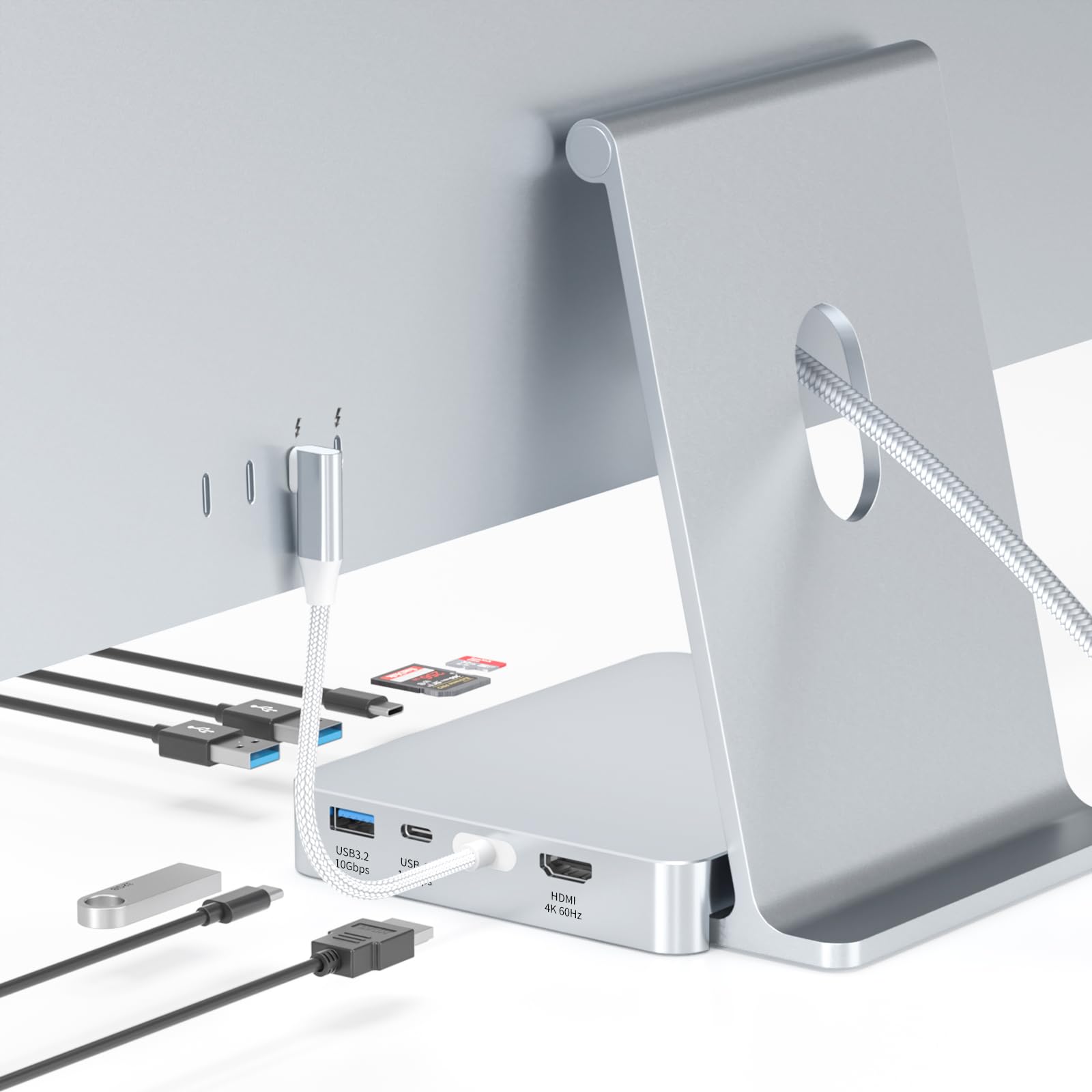 Apple iMac シルバー USB-C接続 Amazon | USB C ハブ iMac 24 インチ 2021/2023 用、ミニソプル 6 IN 1
