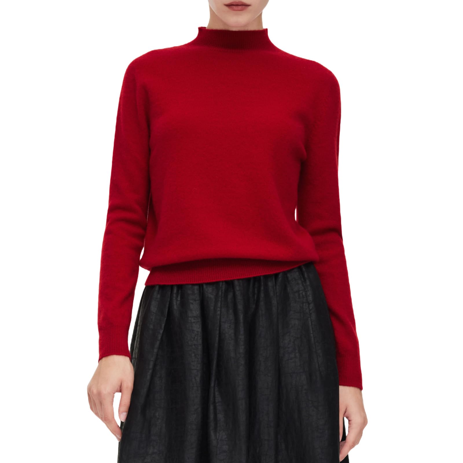 GOELIA Cashmere Sweaters for Women Womenss Mock Neck 100 Cashmere Christmas Sweater Long Sleeve Pullover Sweaters