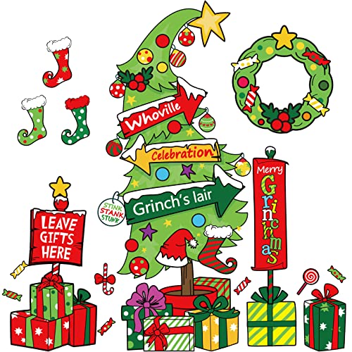 Christmas Classroom Bulletin Board Decorations Merry Grinchmas School Bulletin Board Grinch Christmas Tree Cutouts Classroom Decor Farmhouse Holiday Bulletin Board Decor