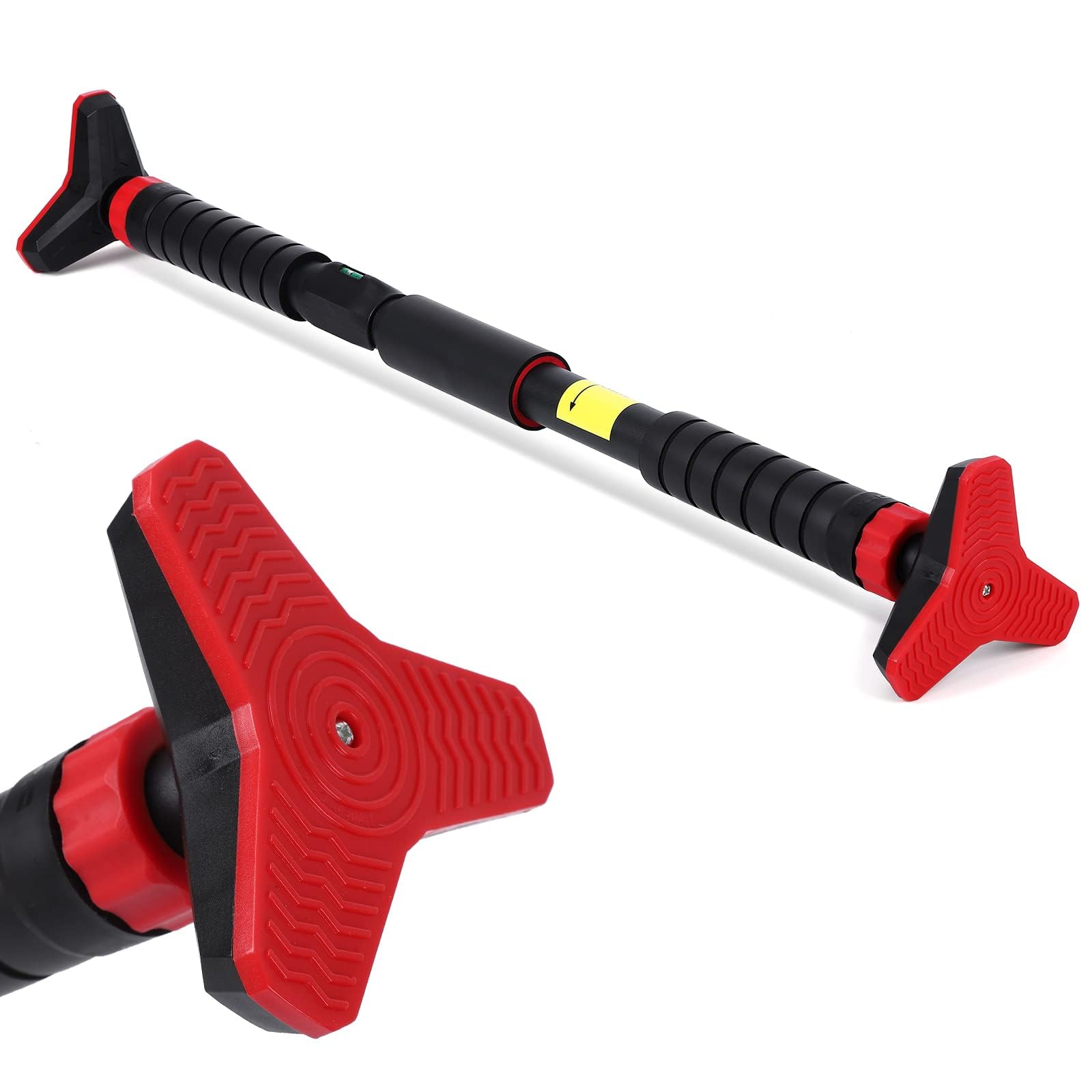 Adjustable Pull Up Bar for Doorway - 440LBS Weight Capacity No Screws Installation with Level Meter and Auto