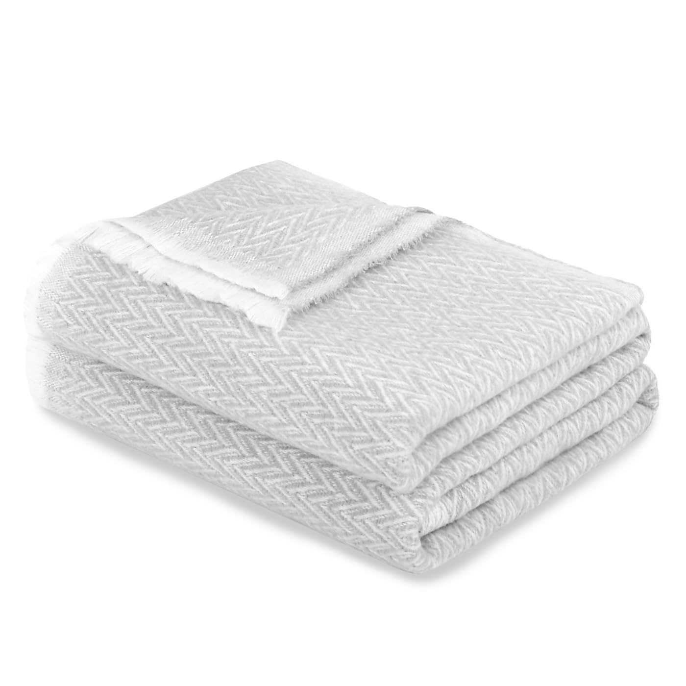 MERCURY TEXTIL- Manta de Algodón, Manta Cuatro Estaciones Espiga Decorativa con Flecos Extra Suave. Colcha Multiusos para Sofá, Cama, Cubre Sofá (Gris, 120 x 180 cm)