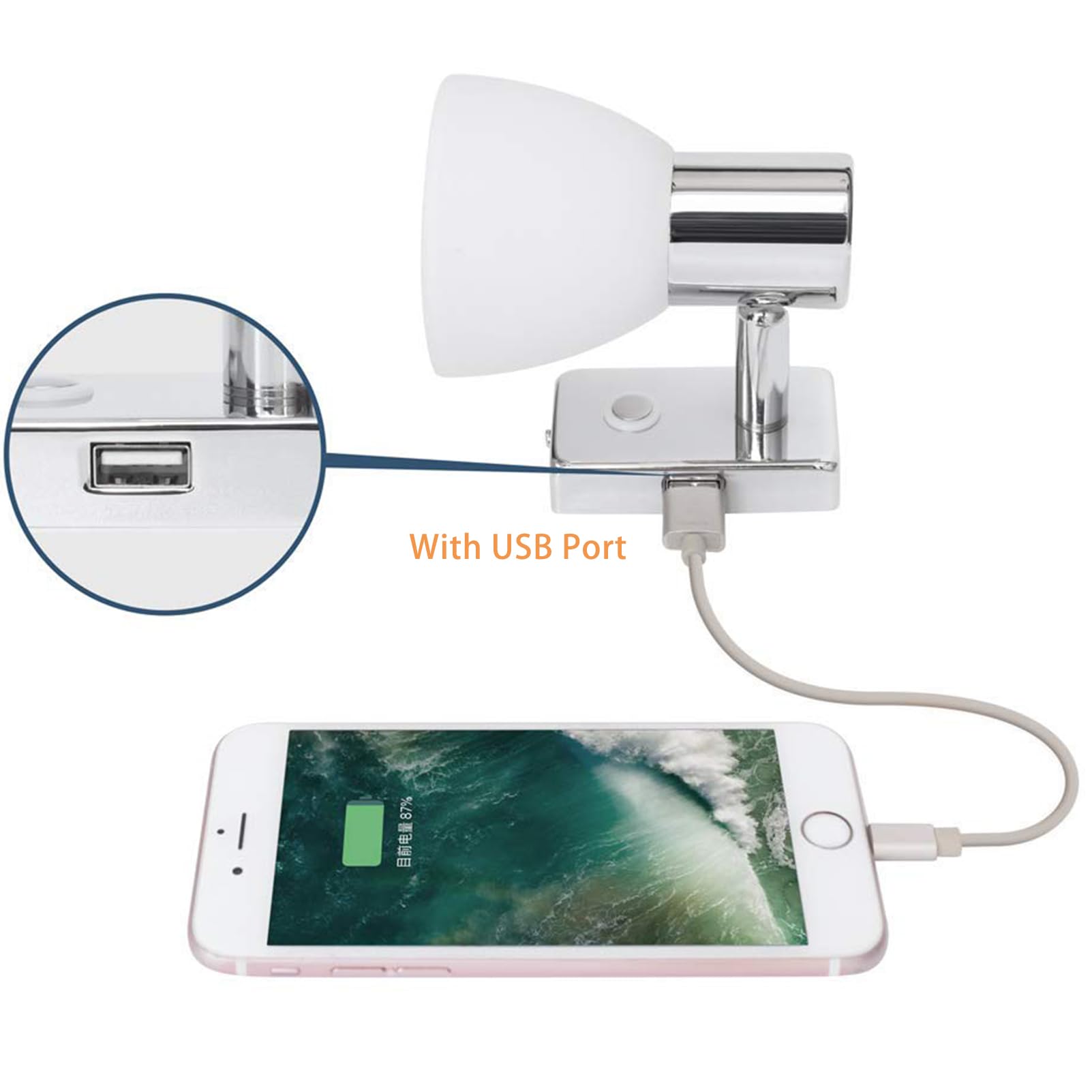 FOTN Oświetlenie wewnętrzne do kampera, LED, 12 V, lampka do czytania, 3 W, z portem USB, przełącznik dotykowy, ściemniana, ciepła biel, do przyczepy kempingowej, łodzi, kampera, vana, jachtu, 2 szt