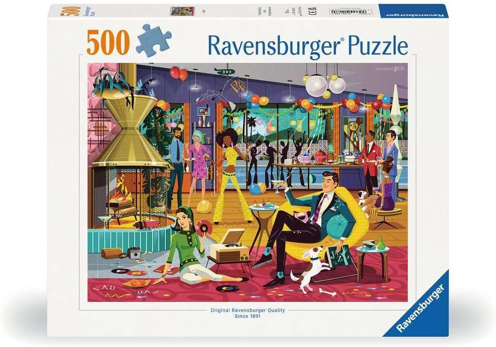 Ravensburger Jazzy! 500 Piece Fabulous and Groovy Jigsaw Puzzle | Unique Piece Design | Softclick Technology | Ideal Gift for Puzzle Enthusiasts