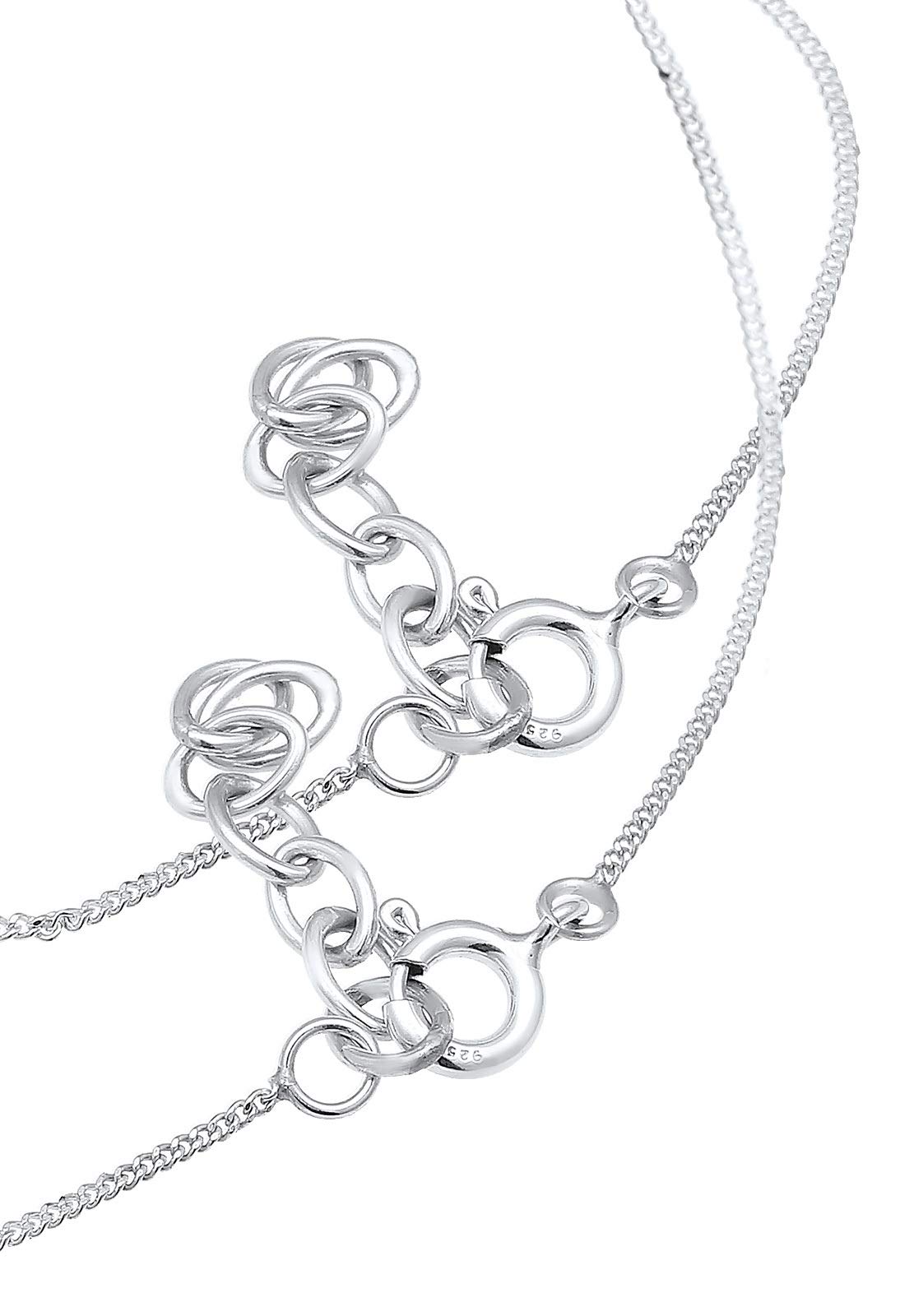Elli Braccialetto per Bambini in Argento Sterling 925 con Ciondolo a Forma di Cuore per Madre e Bambino, Lunghezza 16 cm