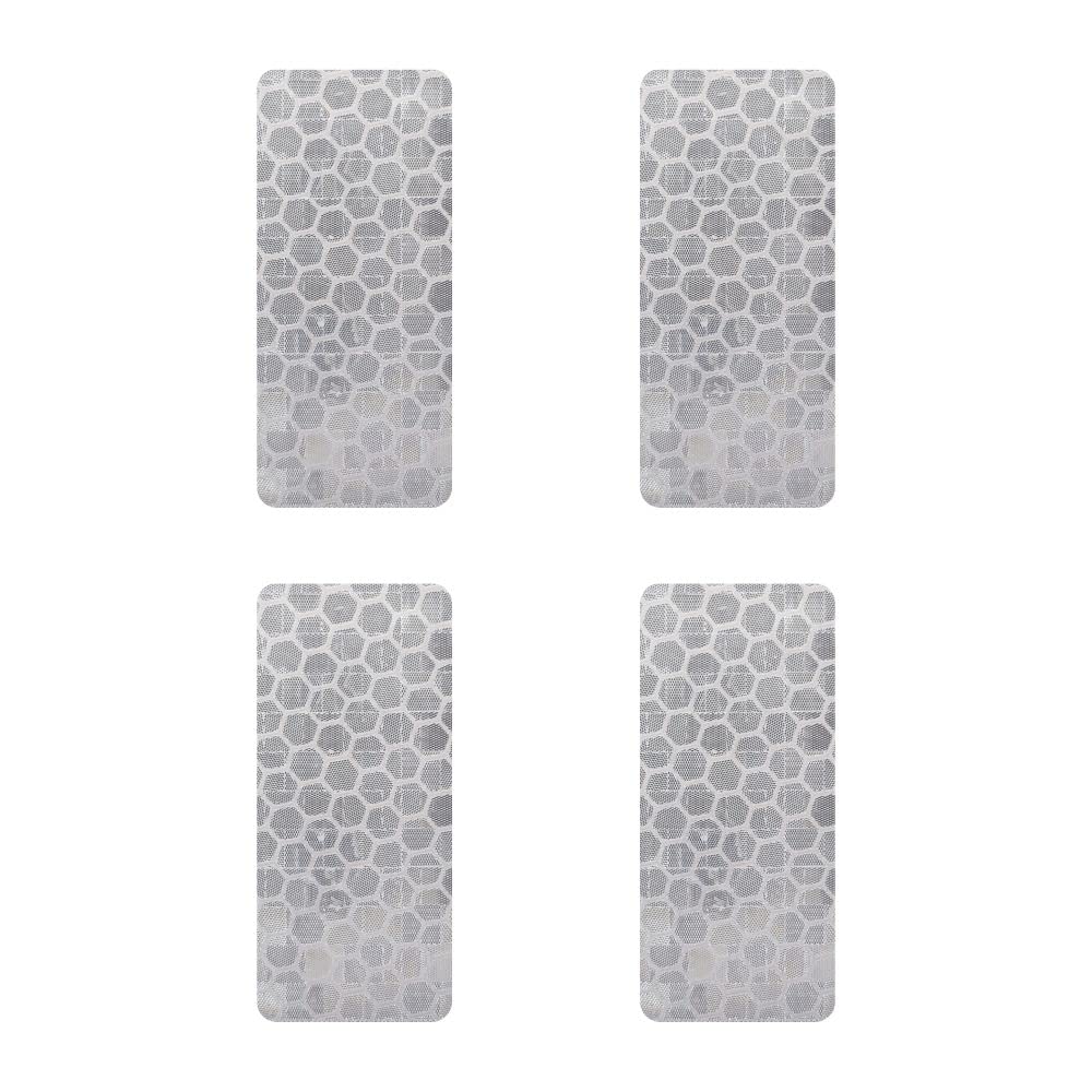 3D Diamond Refractive Stickers Rectangle Set of 4, White