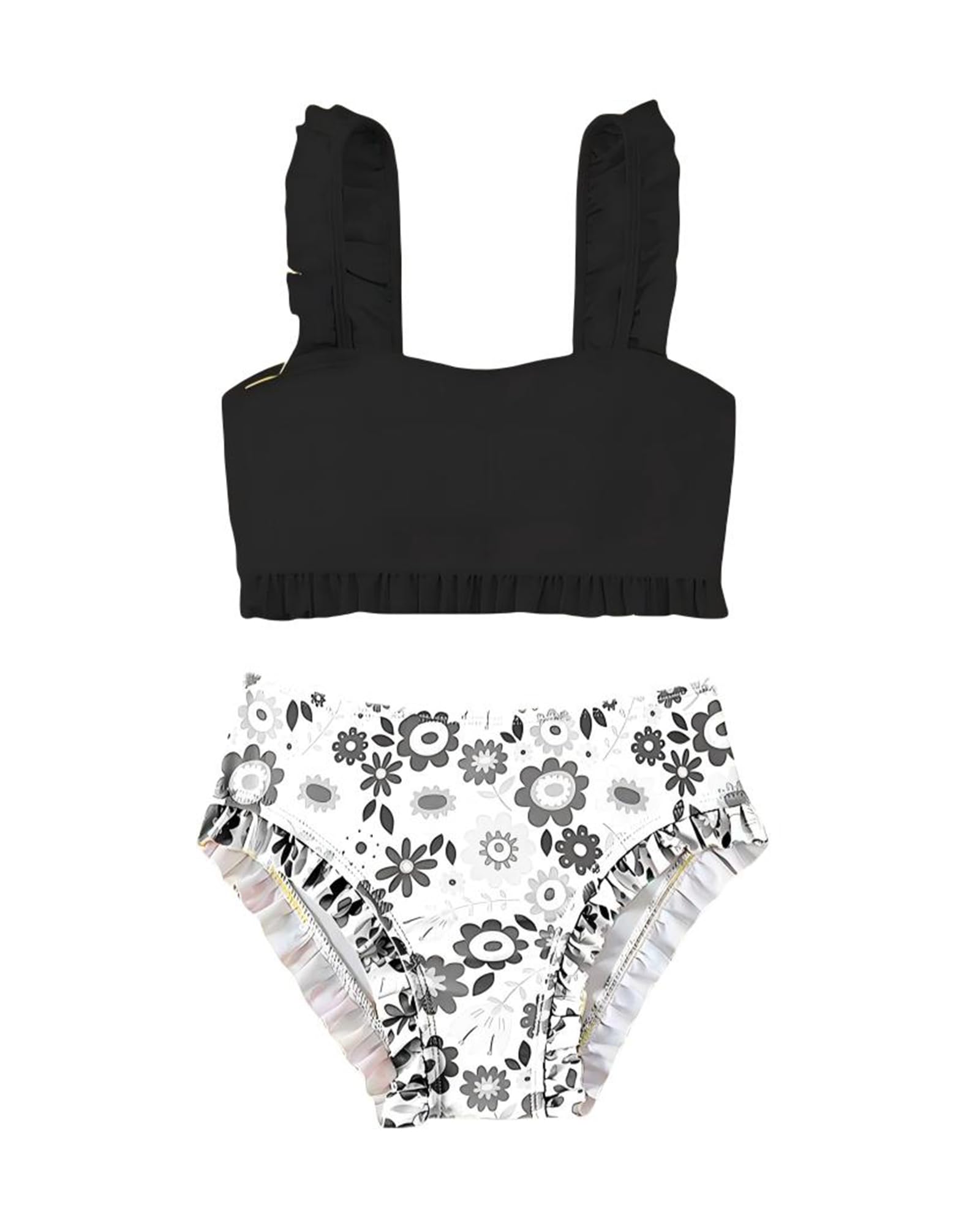 Bikini Fille, Maillot 2 Pièces 5–14 Ans, Séchage Rapide, Joli Motif Été