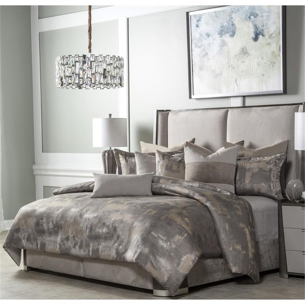 Aico Amini Aubrey 9 pc Queen Comforter Set in Patina