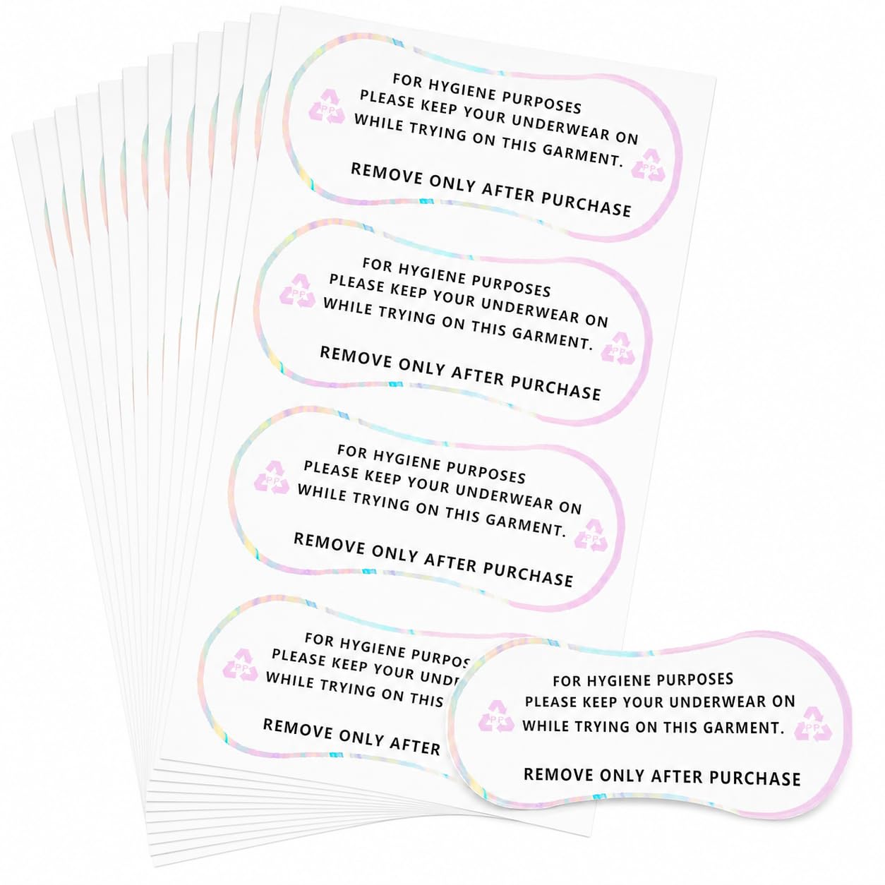 UK Warehouse - 100 adesivi protettivi per biancheria intima, costumi da bagno, etichette adesive trasparenti, 10,2 x 5,1 cm, per costumi da bagno