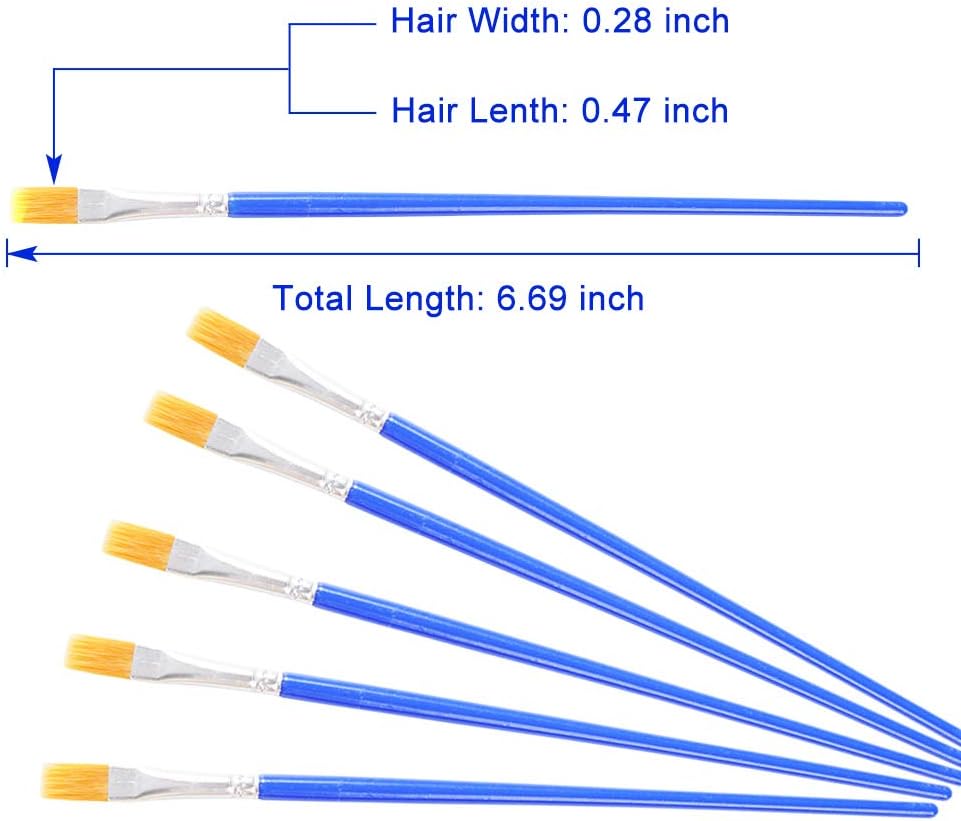 Paint Brushes Set 60 Pcs Nylon Flat Hair for Acrylic Oil Watercolor Art Painting,Art Paintbrushes for Children