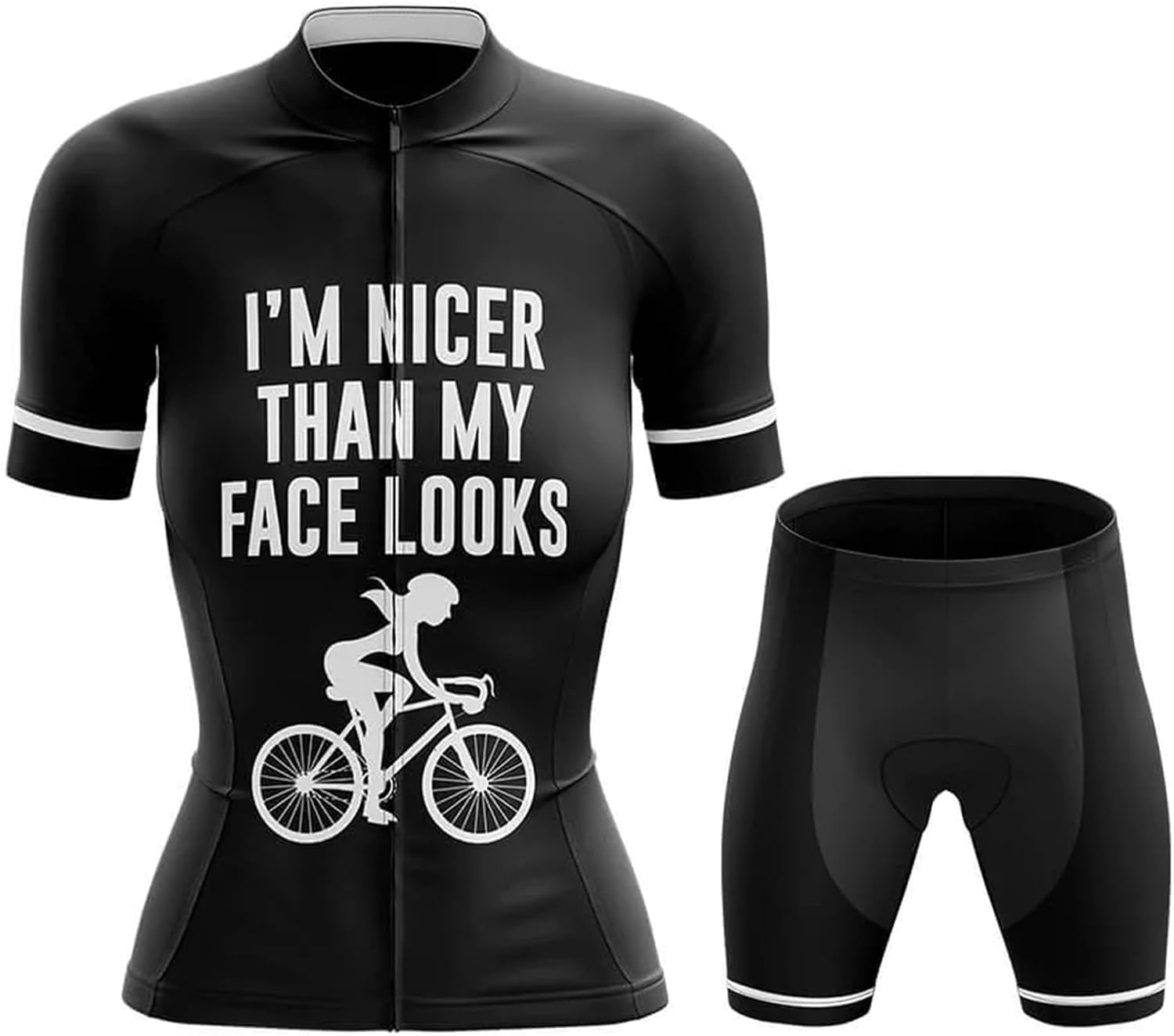 Completo Ciclismo Donna - Maglia Manica Corta E Pantaloncini Con Gel 19D, Traspirante Per MTB E Strada - Foto 8