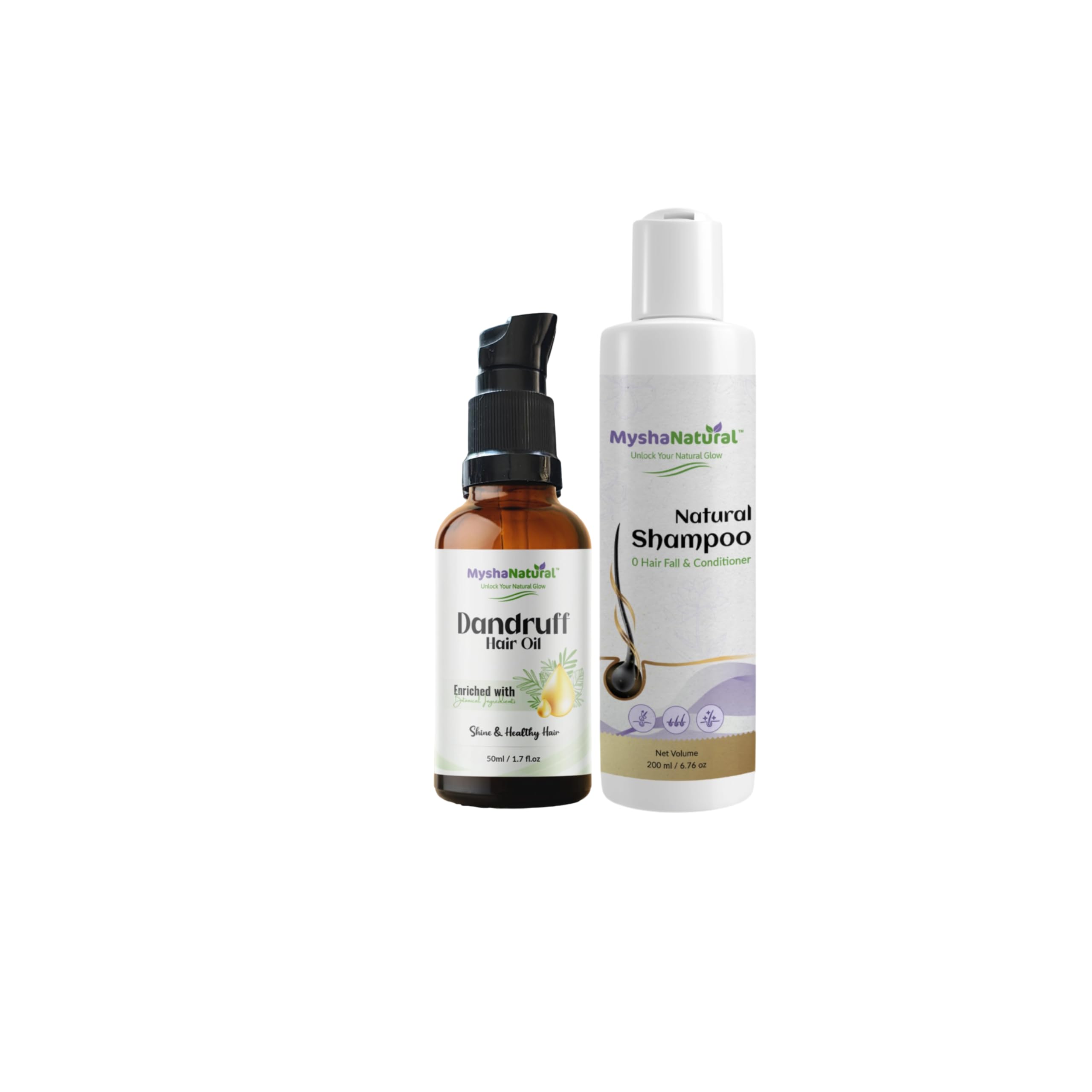 MYSHANATURAL Anti-Dandruff Hair Oil & Natural Shampoo Combo – Controls Dandruff, Reduces Hair Fall & Nourishes Scalp – 50ml + 200ml-image-17