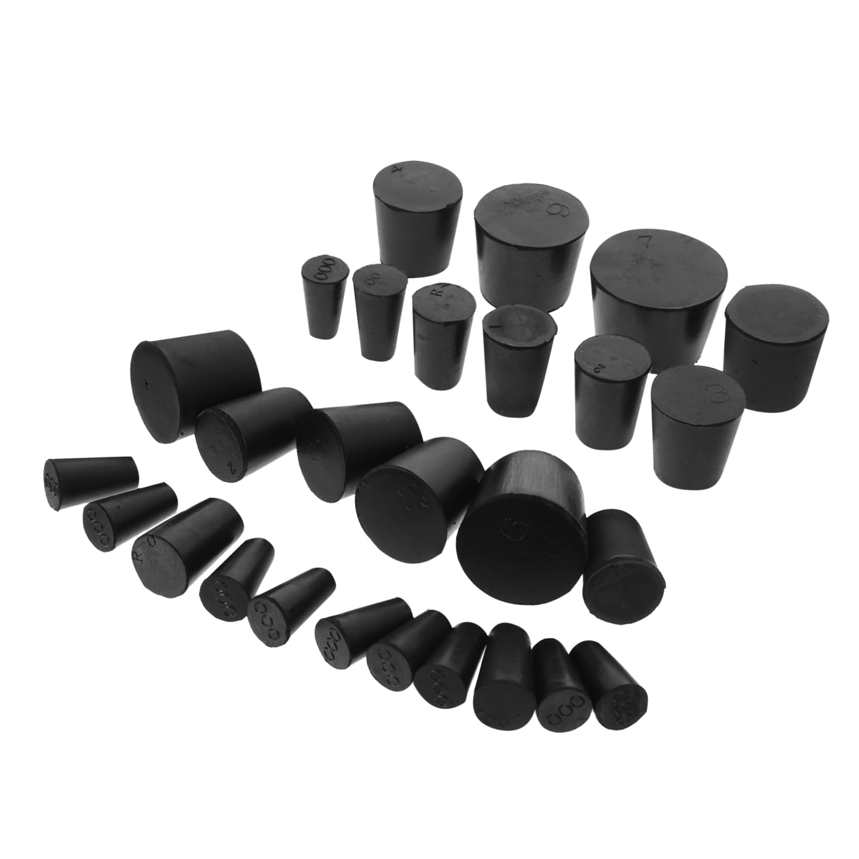 Gatuida 135 Piezas tapón de goma sólida tapones de caucho tapón de caucho enchufar tapones de goma para equipos de laboratorio tapón de tapón solo agujero Enchufes Componente