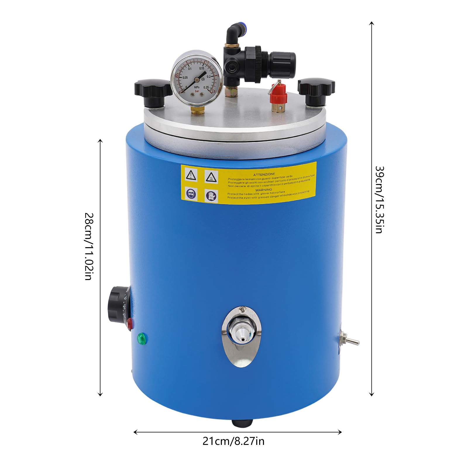 KAHYKLQI 500W Round Wax Injector,Precision Wax Injection Machine with Digital Temperature Control,5.51 lbs Adjustable Air Pressure Casting Machines for Jewelry