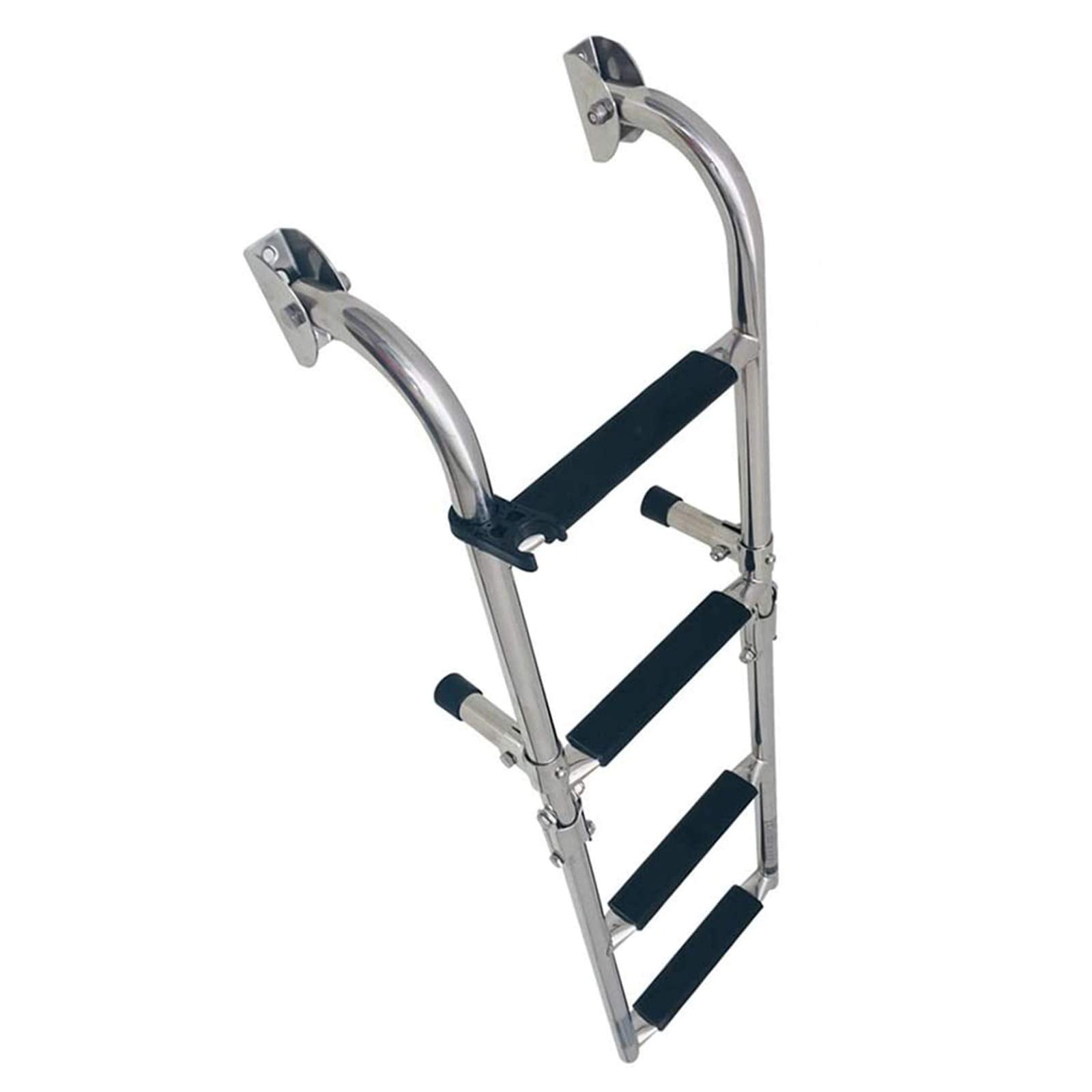 Buy Step stool 4 Steps Folding Pontoon Boat Ladder, Stainless Steel