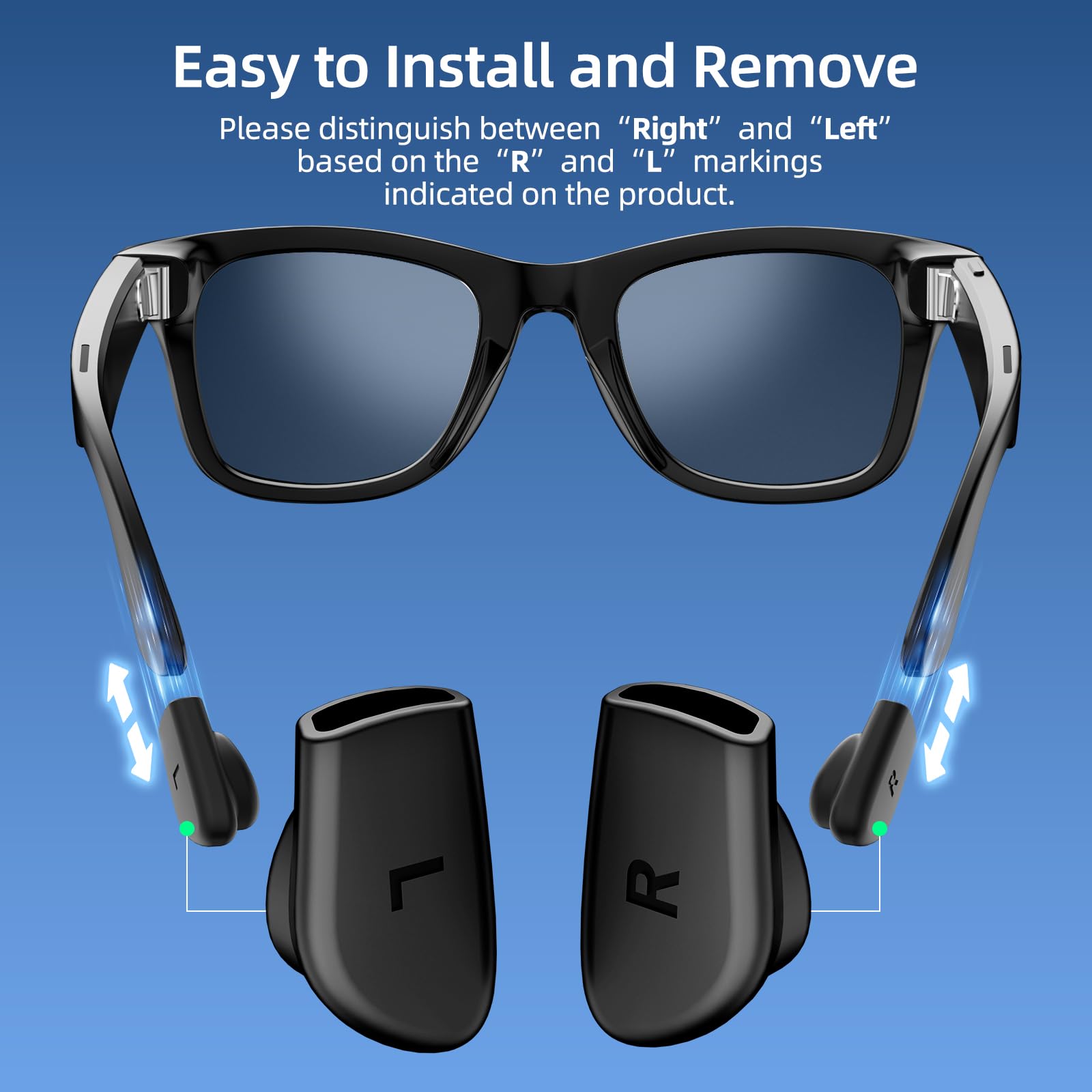 Agarre para gafas compatible con Ray Ban Meta (Gen 1 y 2) Wayfarer/Skyler/Headliner, almohadilla de silicona antideslizante para gafas inteligentes Meta AI, accesorios — view 4