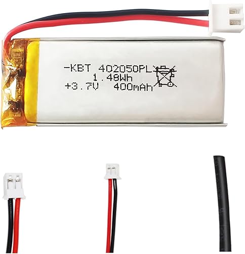Batería de polímero de litio KBT 3.7V 400mAh 402050 Baterías de repuesto de iones de litio recargables Lipo con conector JST
