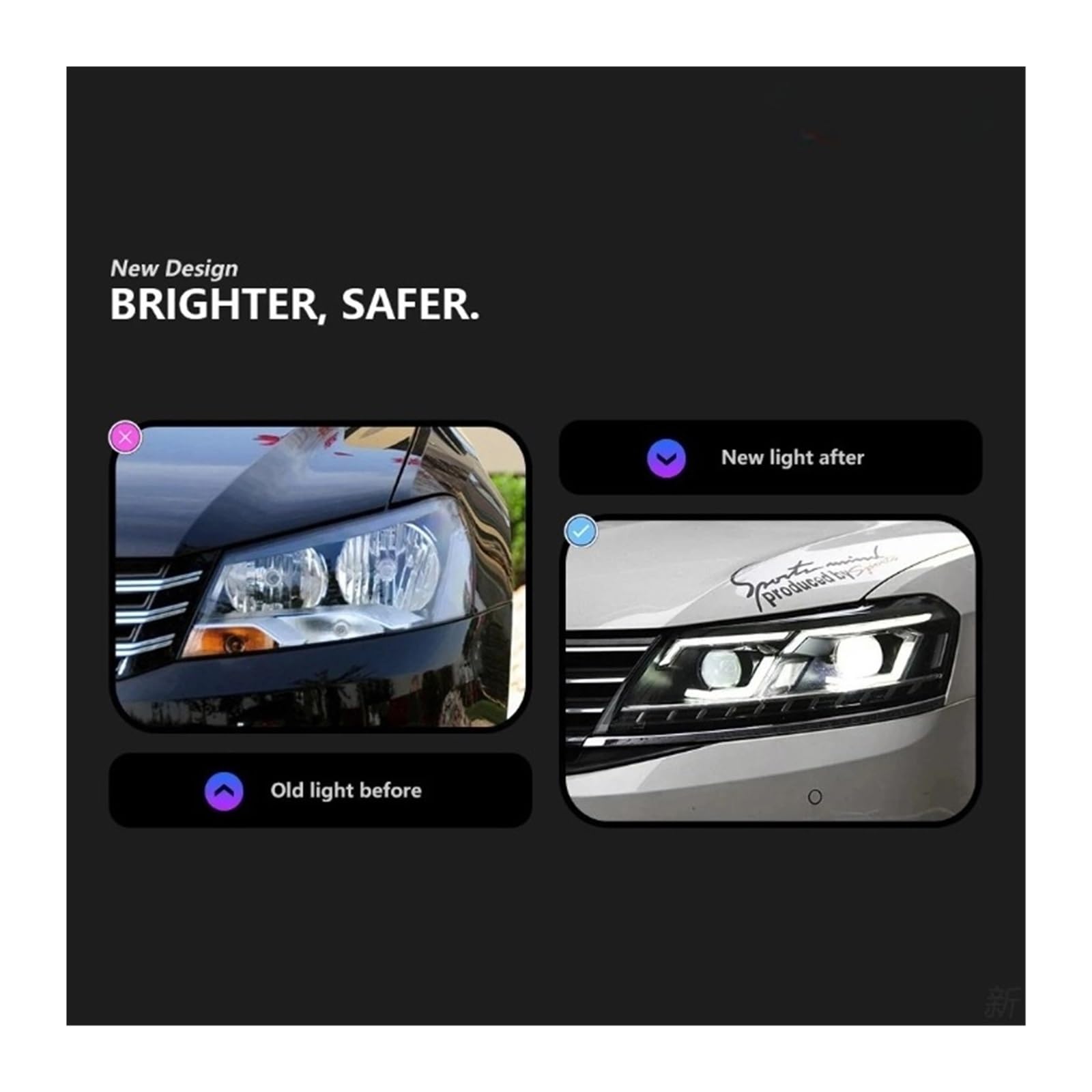 Reflektor przedni kompatybilny z VW Passat B7 Reflektor 2011-2016 Reflektor wersja amerykańska DRL Kierunkowskaz Angel Eye Projektor Soczewka
