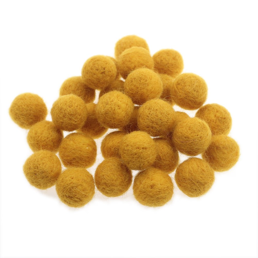 Zasy Ginger 20Mm Needle Felt Wool Balls Felt Pom Pom Beads Diy Accessories Garlands 30Pcs (Ginger)