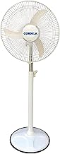 CORDEILLA High Speed 2400 RPM Mark-2 (16 Inches) 400 MM Bullet Fan/Pedestal Fan/Farrata Fan With Adjustable Height with X-Flow Technology come with 5 Year Manufactured Warranty (Ivory)